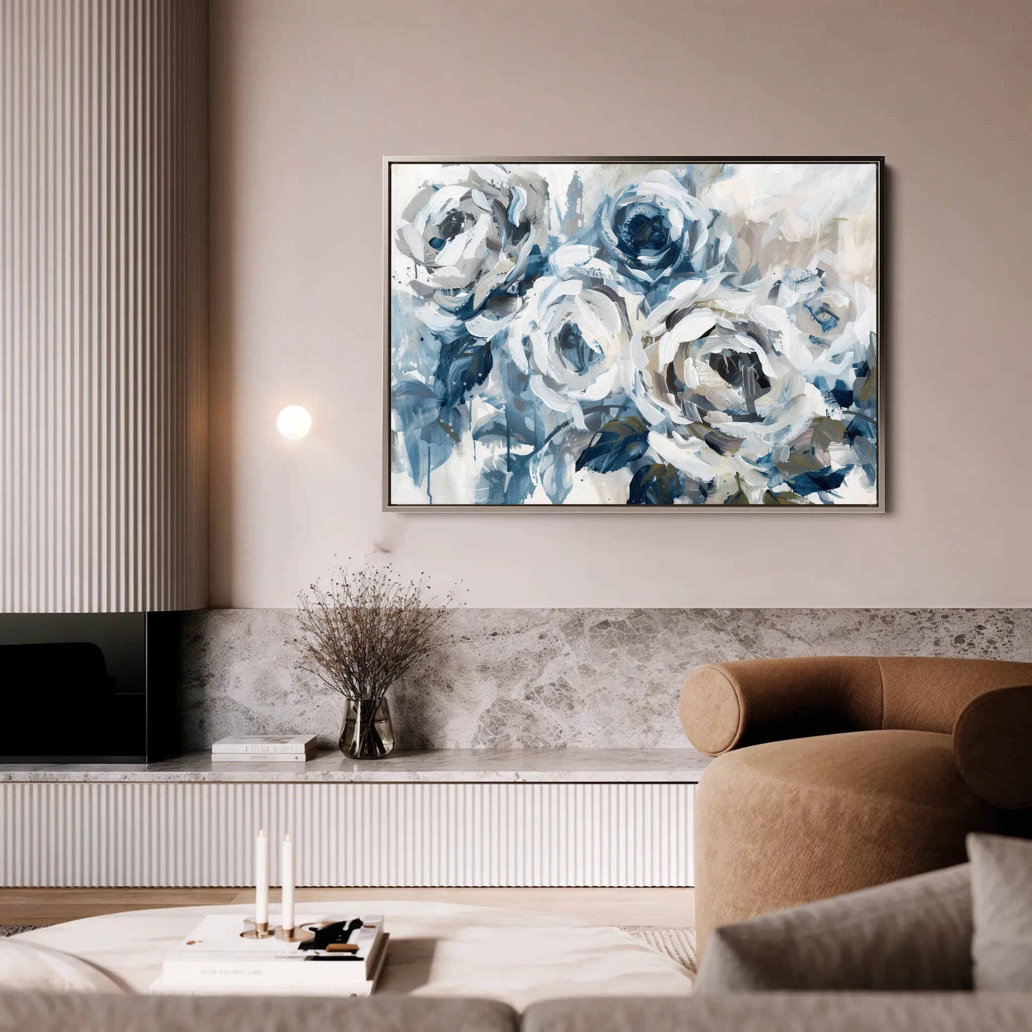Floral 802 Canvas Art 60 x 40 cm / Black