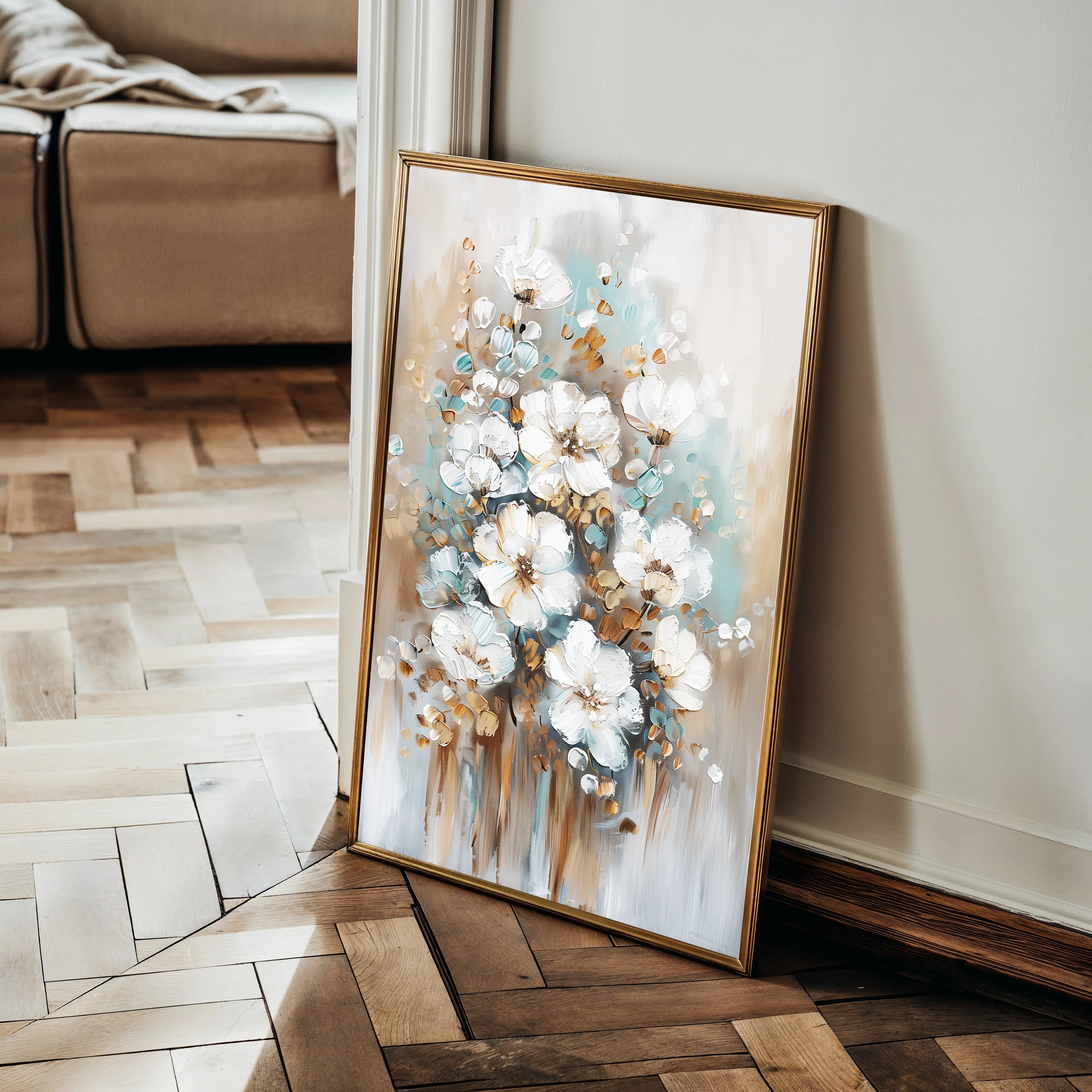 Floral 815 Canvas Art 60 x 40 cm / Black