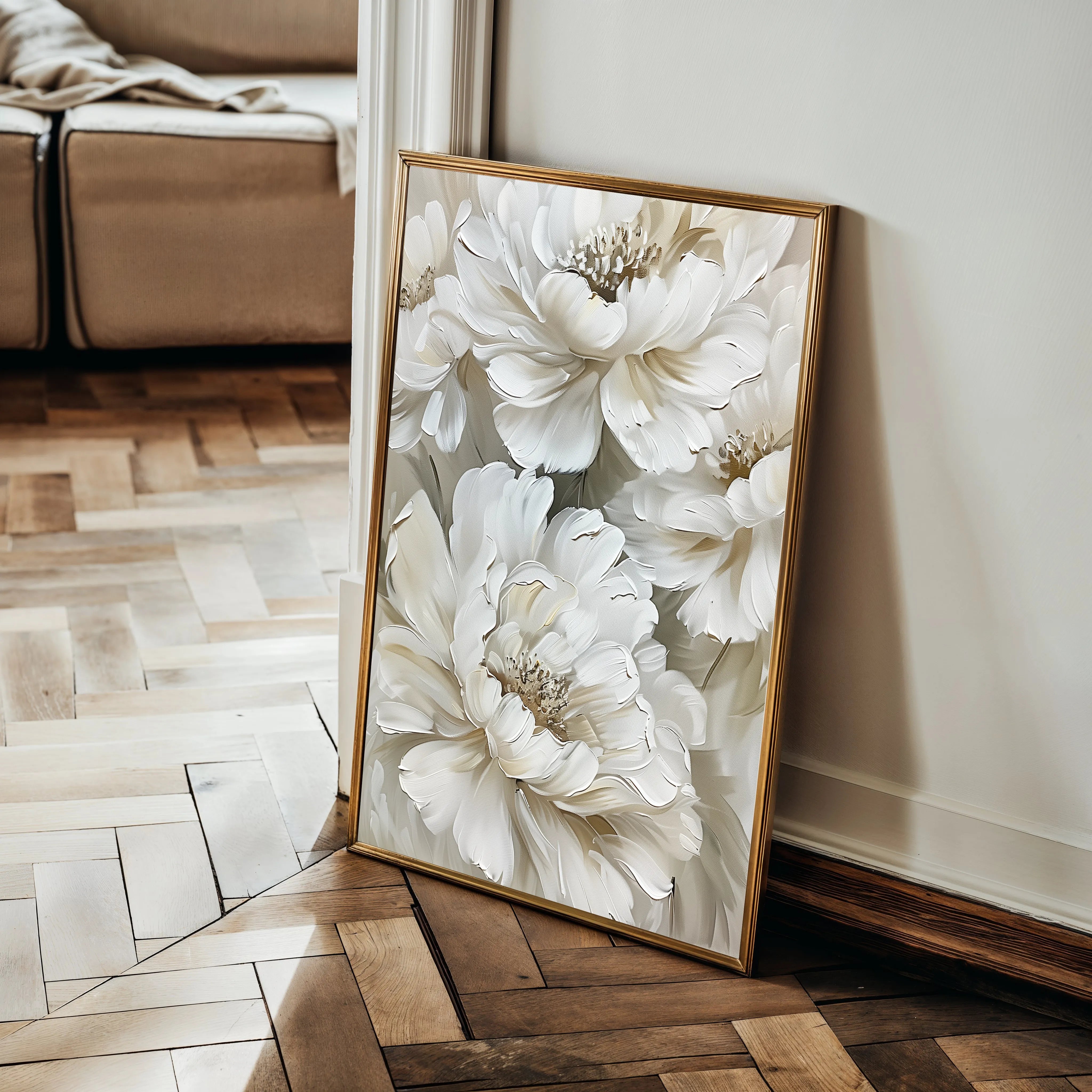 Floral 817 Canvas Art 60 x 40 cm / Black