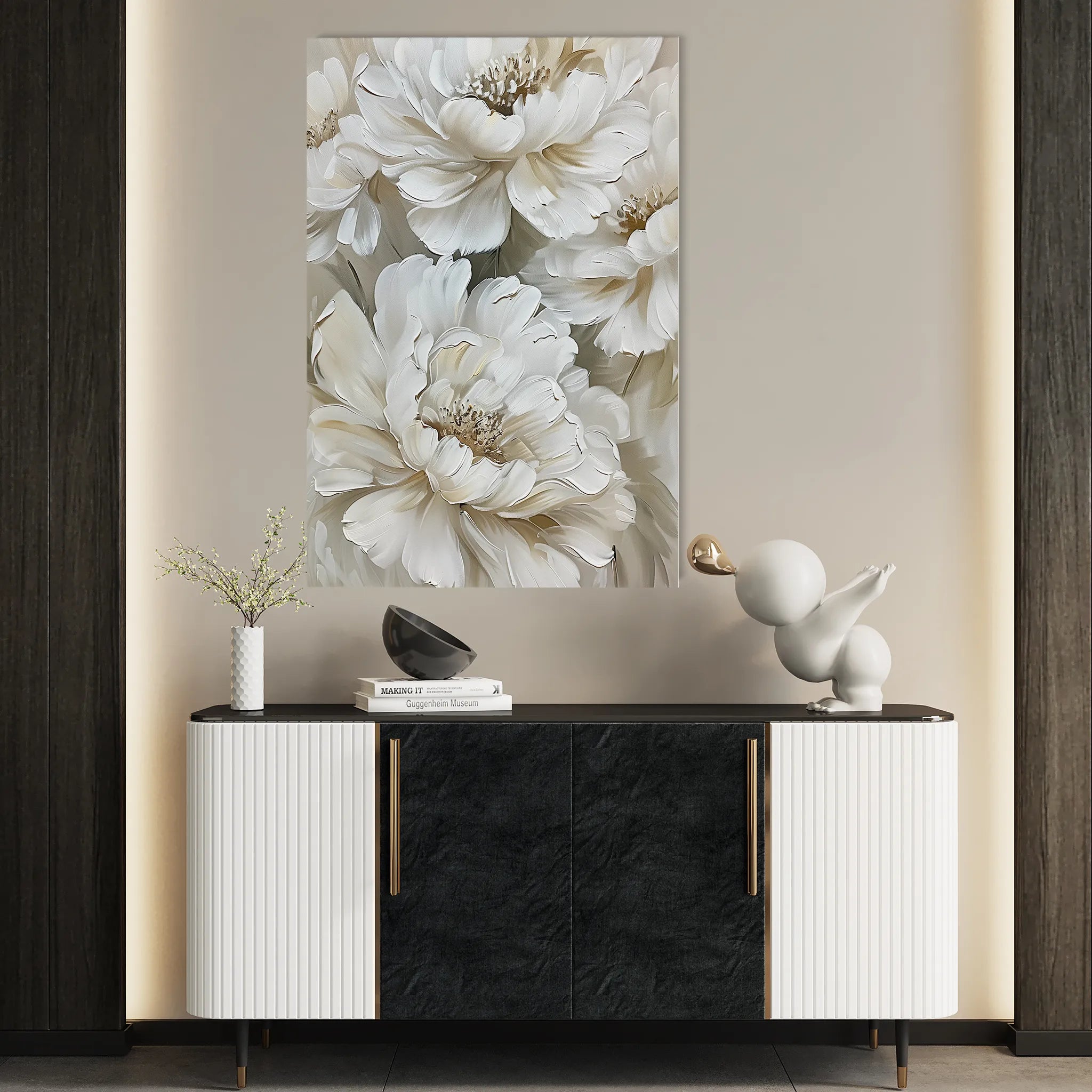 Floral 817 Canvas Art 60 x 40 cm / Black