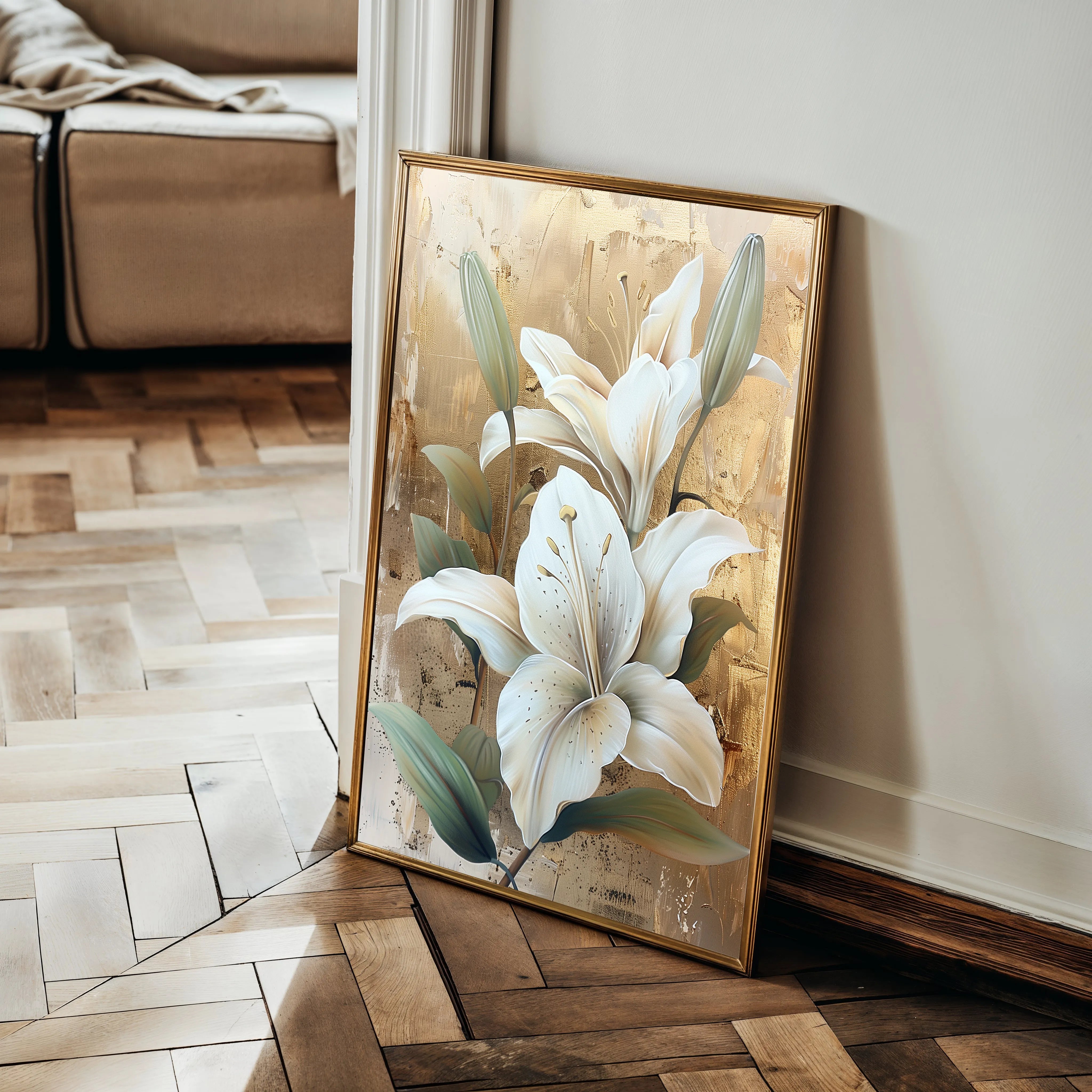 Floral 818 Canvas Art 60 x 40 cm / Black
