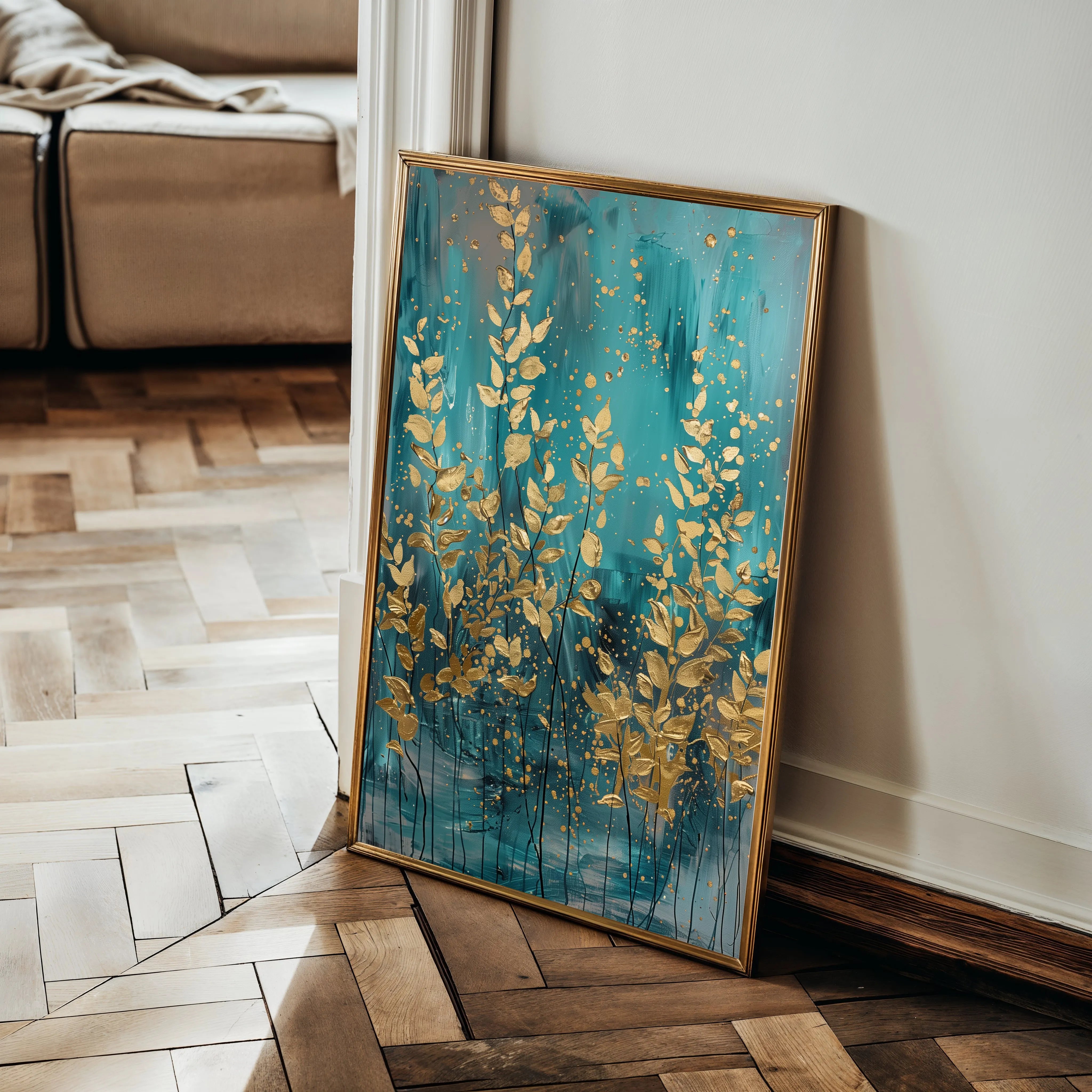 Floral 819 Canvas Art 60 x 40 cm / Black