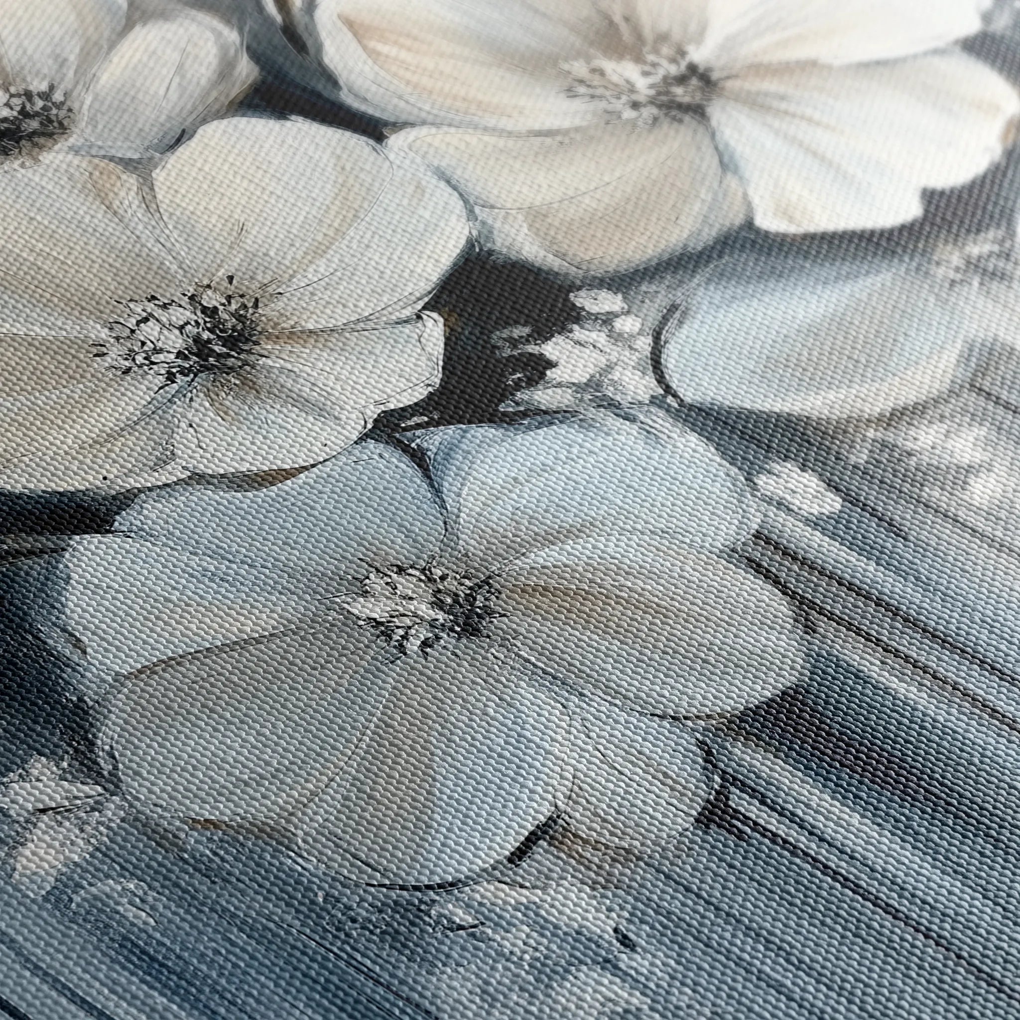 Floral 820 Canvas Art 60 x 40 cm / Black