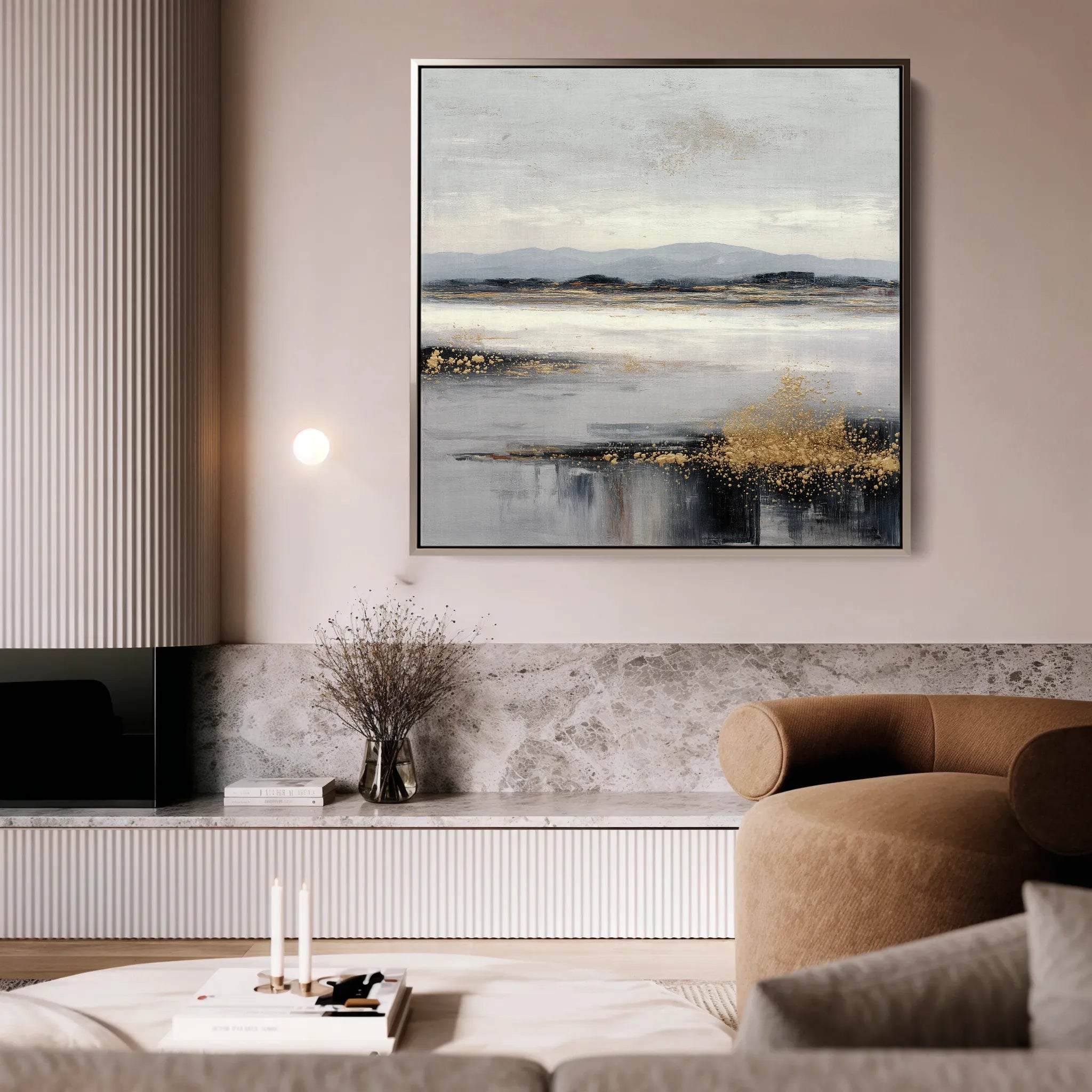 Abstract 822 Canvas Art 60 x 60 cm / Black