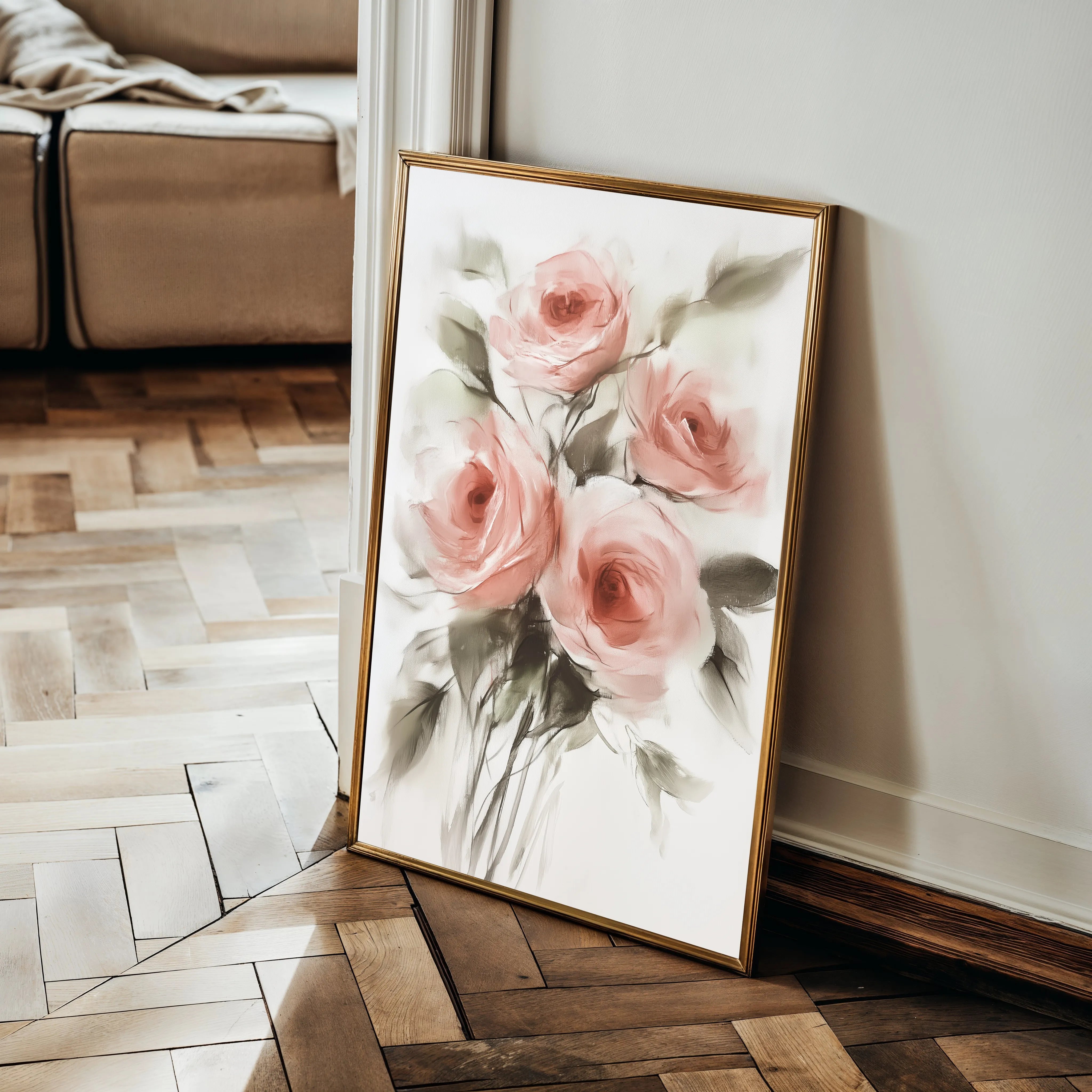 Floral 822 Canvas Art 60 x 40 cm / Black