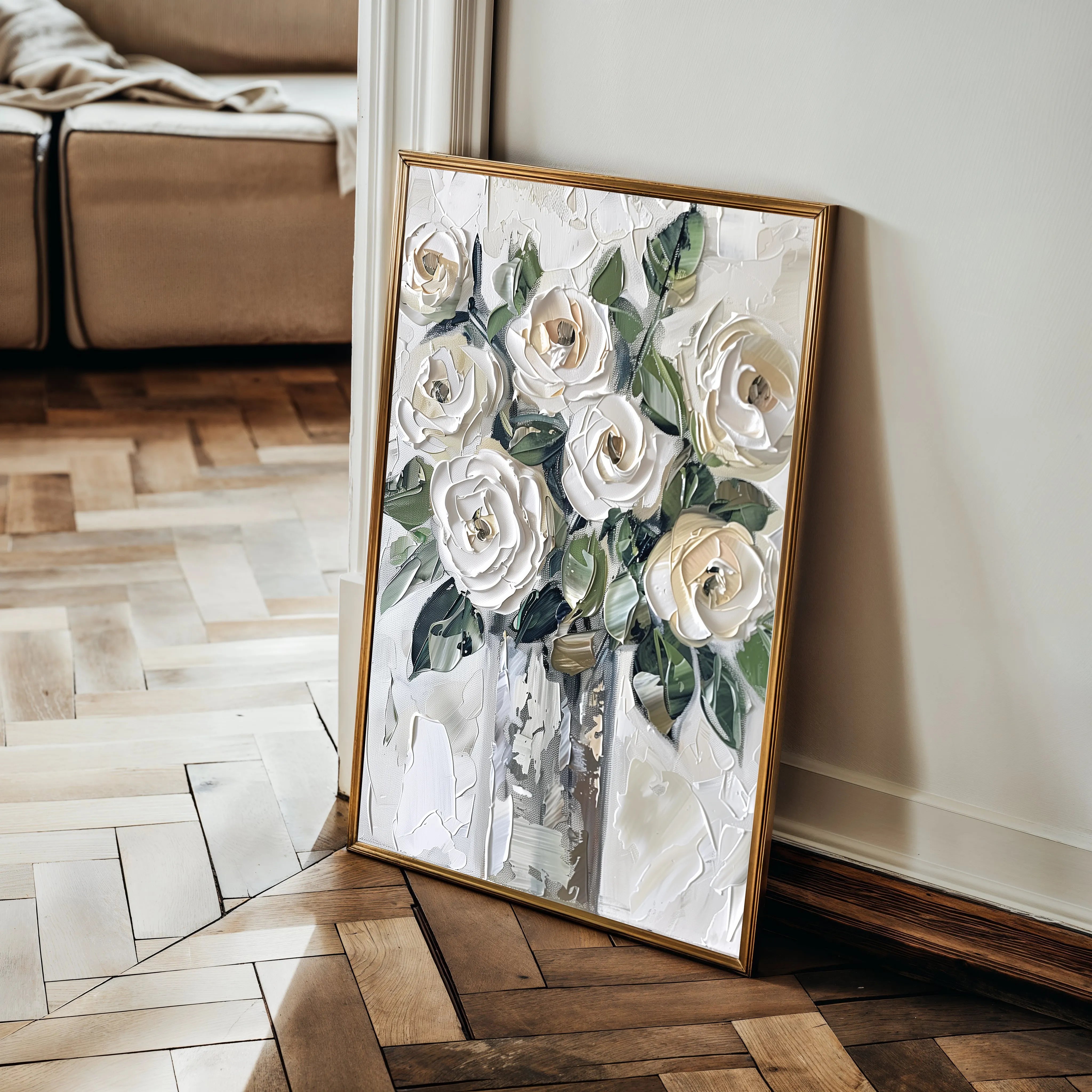 Floral 824 Canvas Art 60 x 40 cm / Black