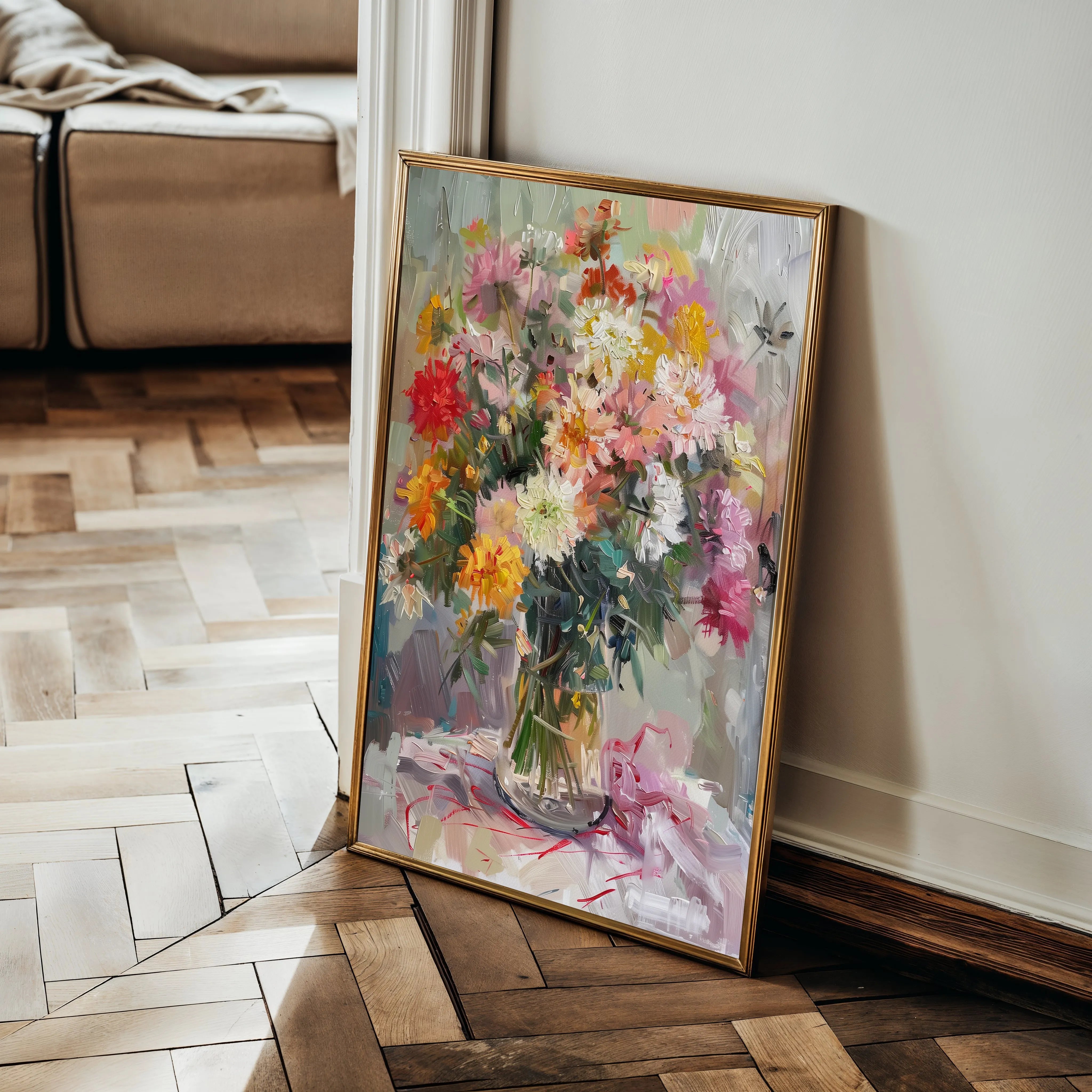 Floral 825 Canvas Art 60 x 40 cm / Black