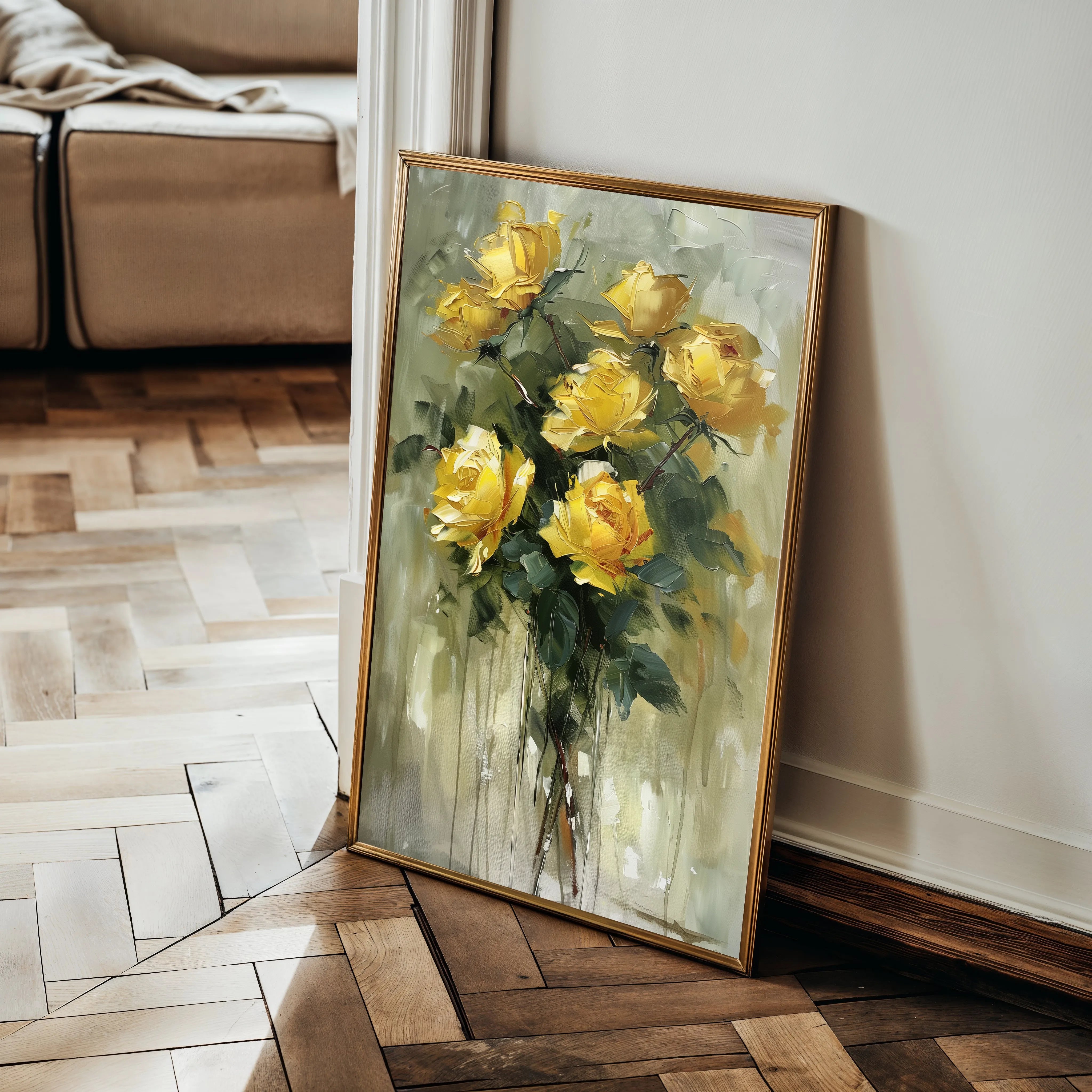 Floral 826 Canvas Art 60 x 40 cm / Black