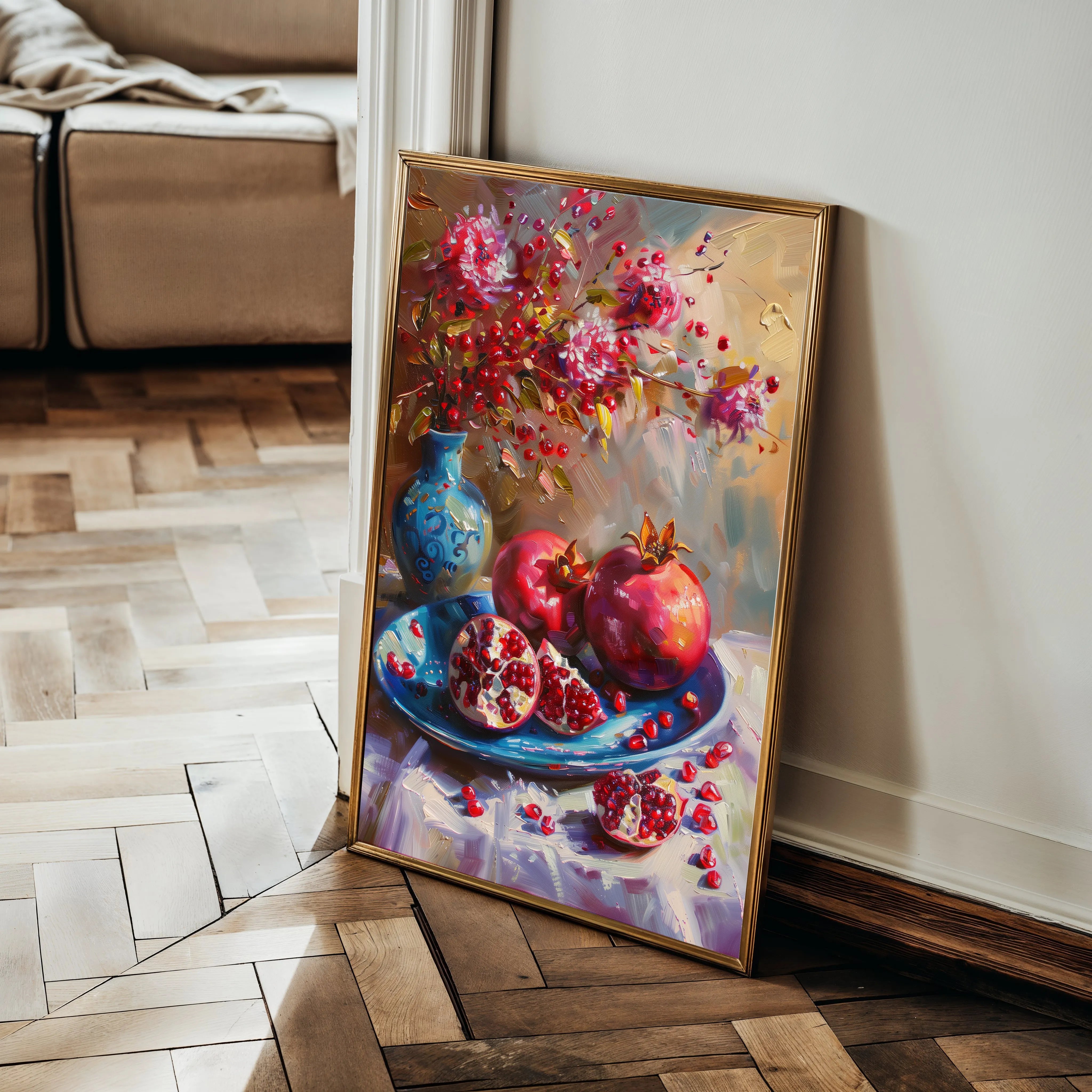 Floral 828 Canvas Art 60 x 40 cm / Black