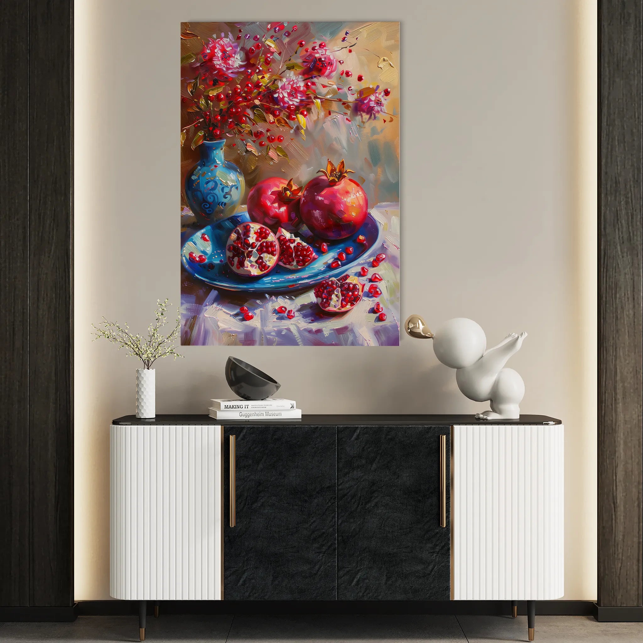 Floral 828 Canvas Art 60 x 40 cm / Black