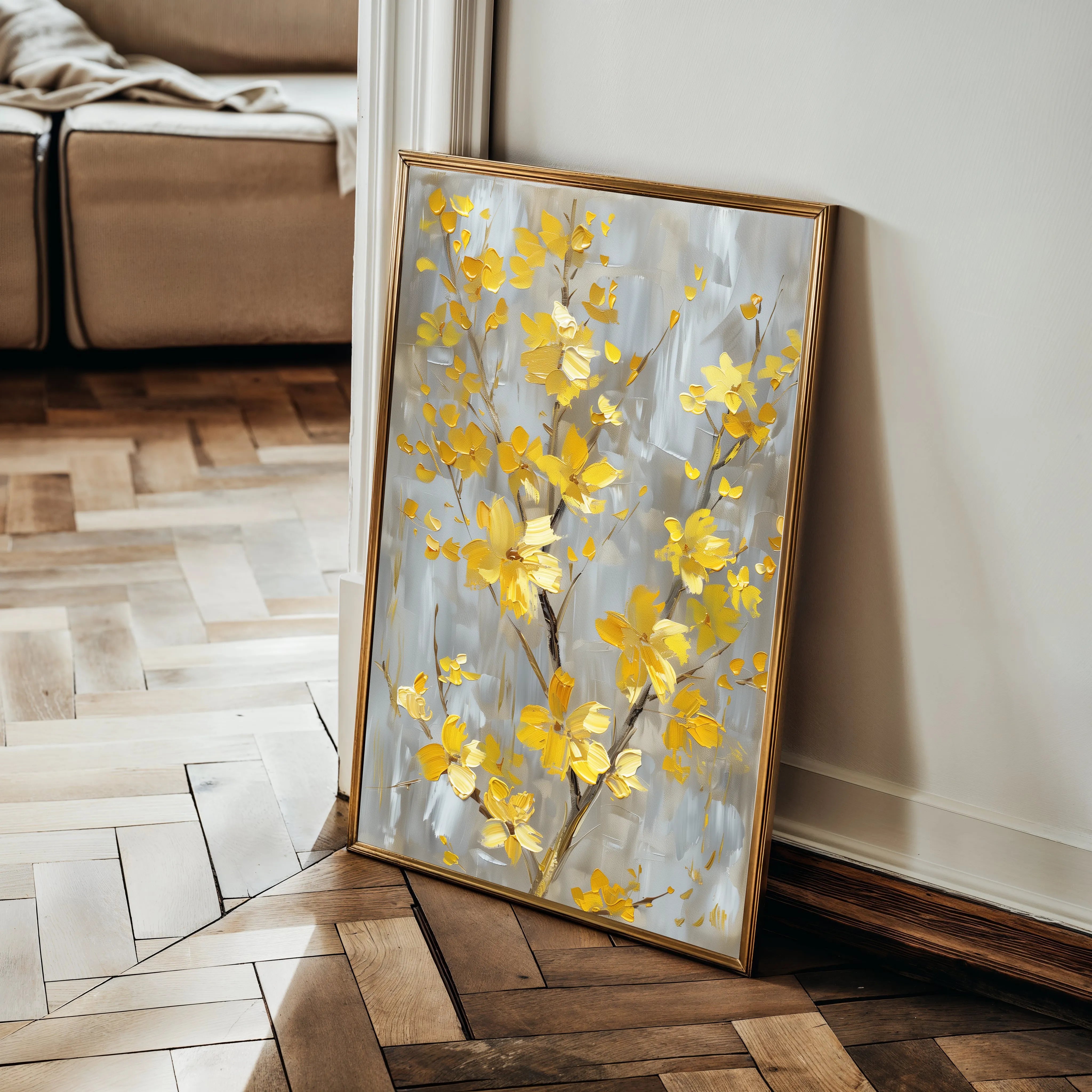 Floral 829 Canvas Art 60 x 40 cm / Black