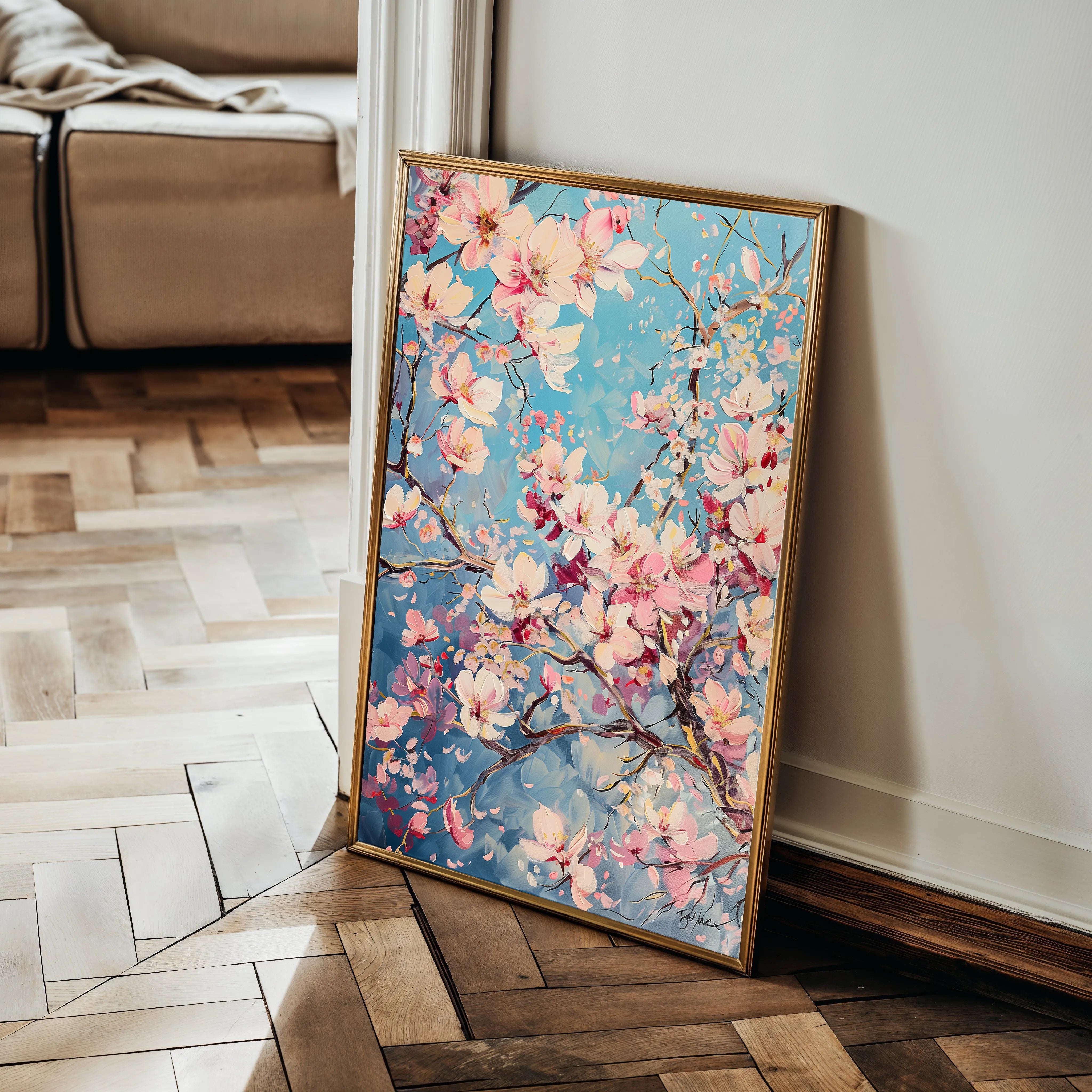 Floral 830 Canvas Art 60 x 40 cm / Black