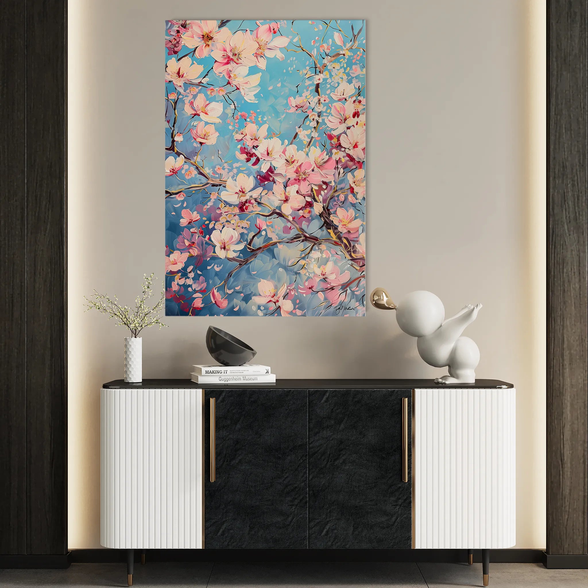 Floral 830 Canvas Art 60 x 40 cm / Black
