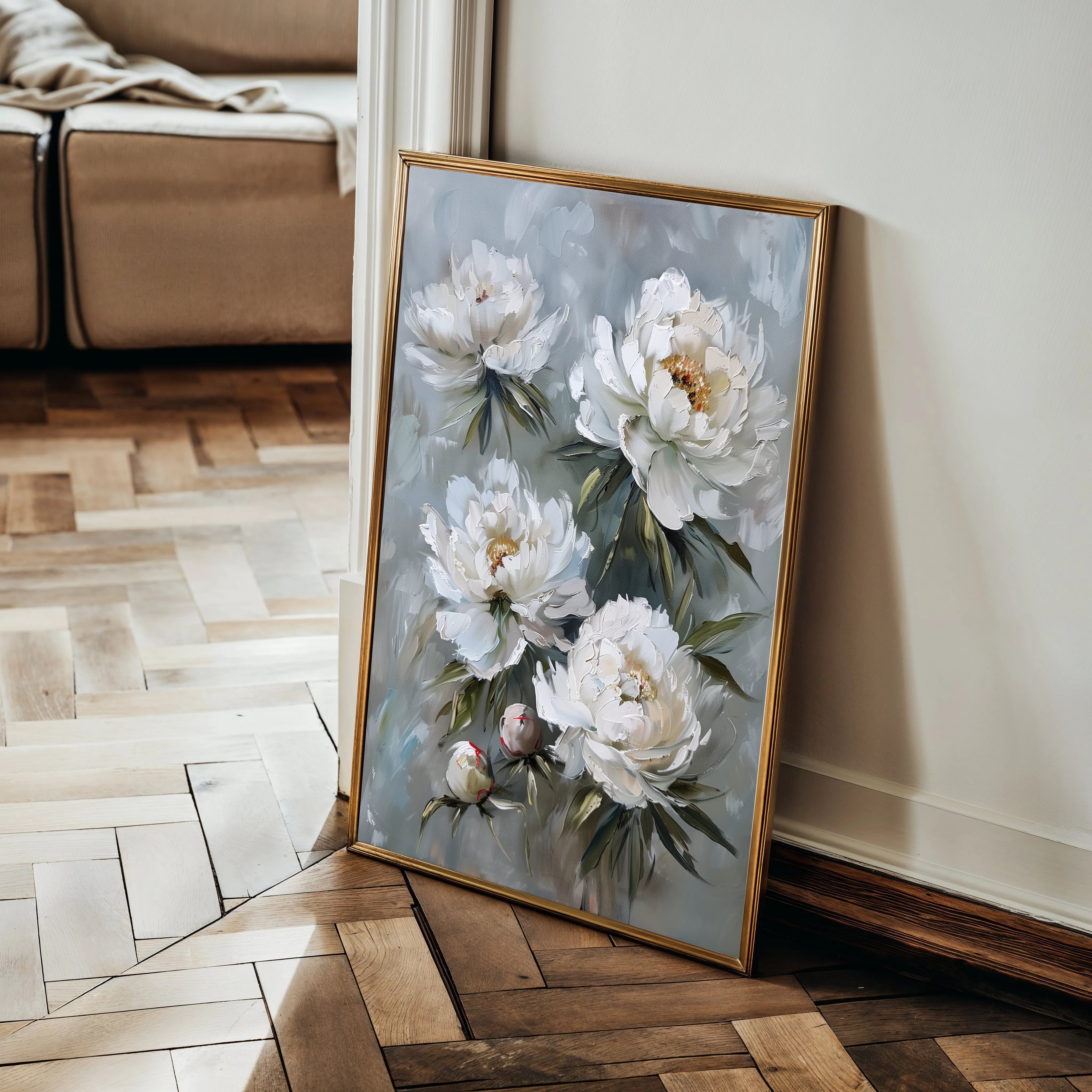 Floral 831 Canvas Art 60 x 40 cm / Black