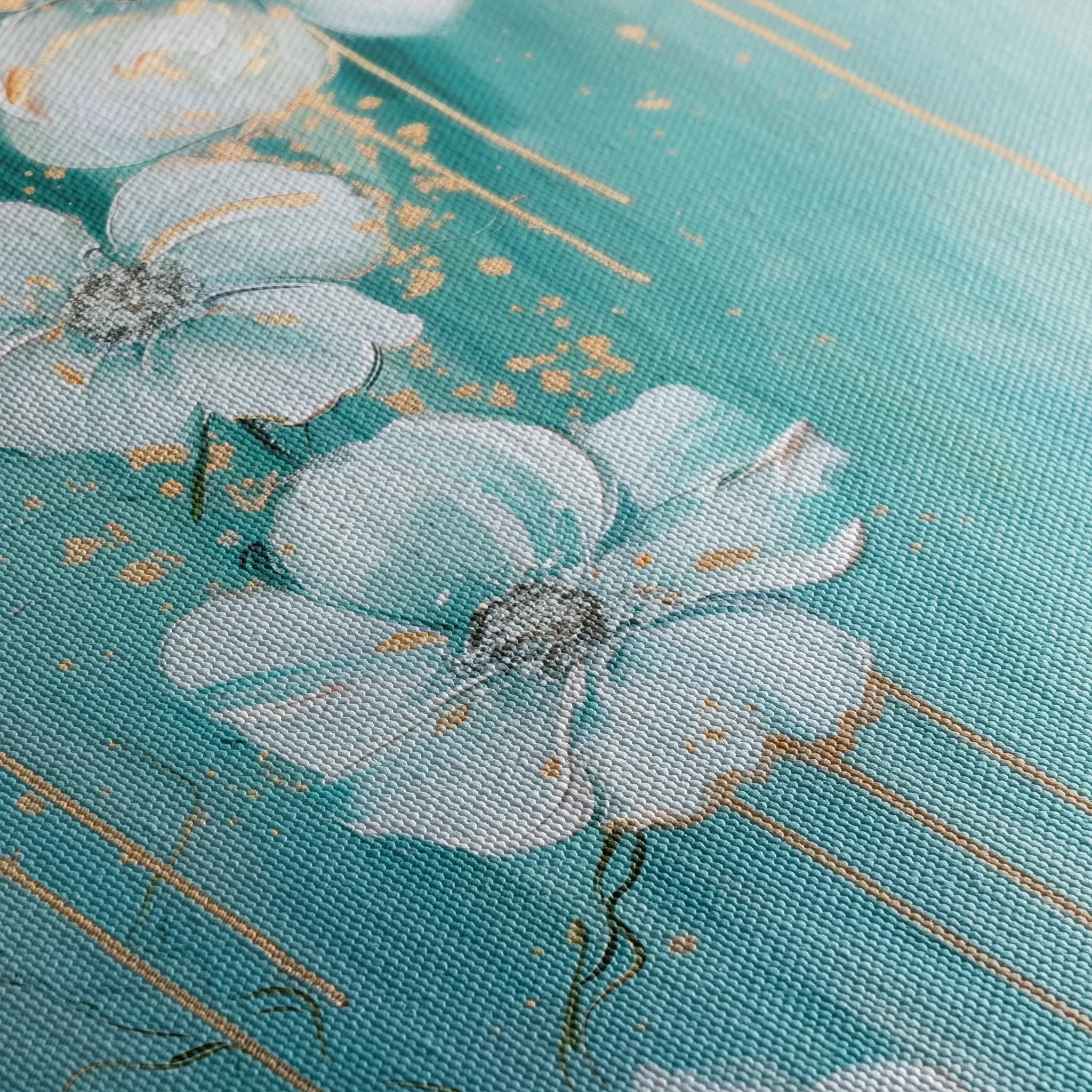 Floral 832 Canvas Art 60 x 40 cm / Black