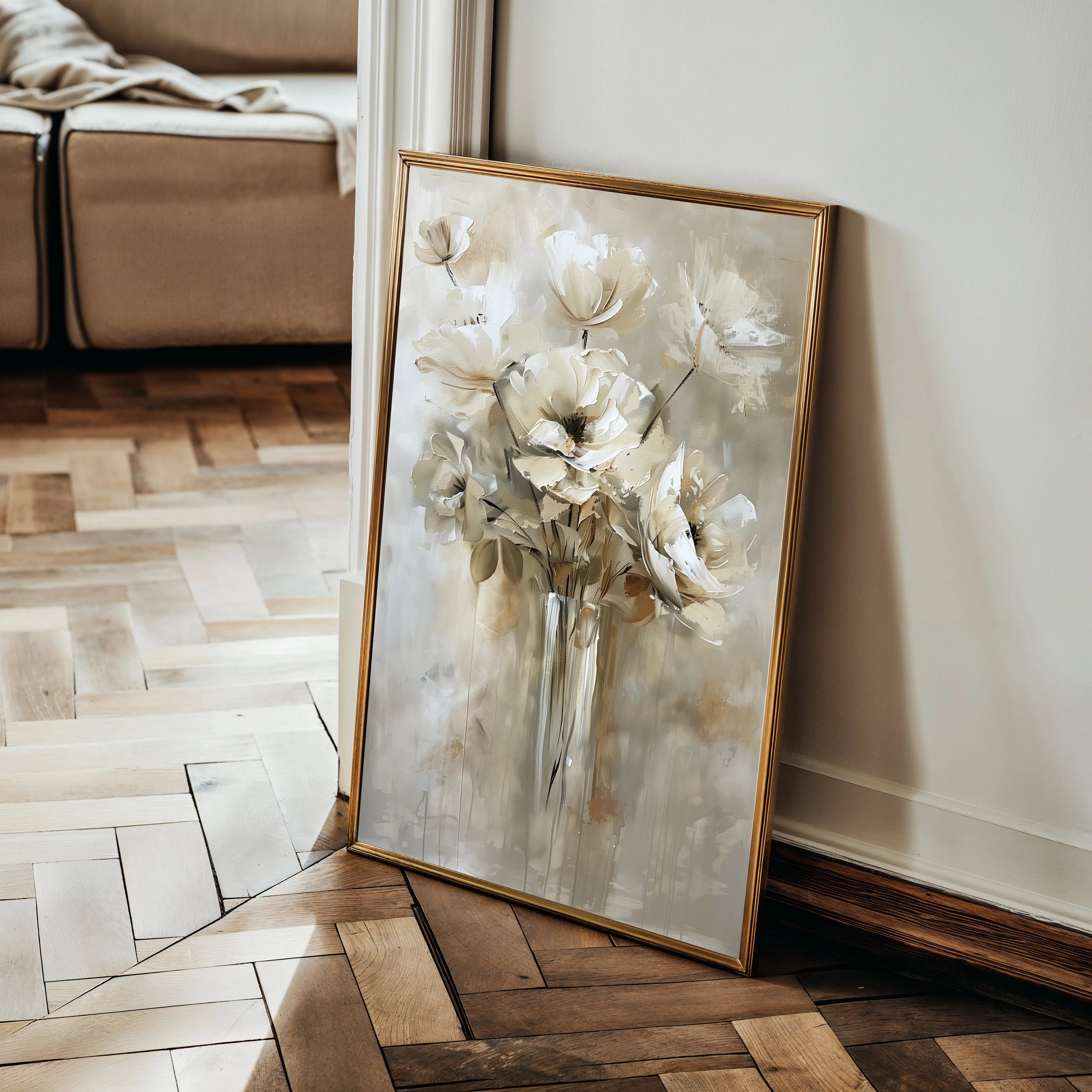 Floral 833 Canvas Art 60 x 40 cm / Black