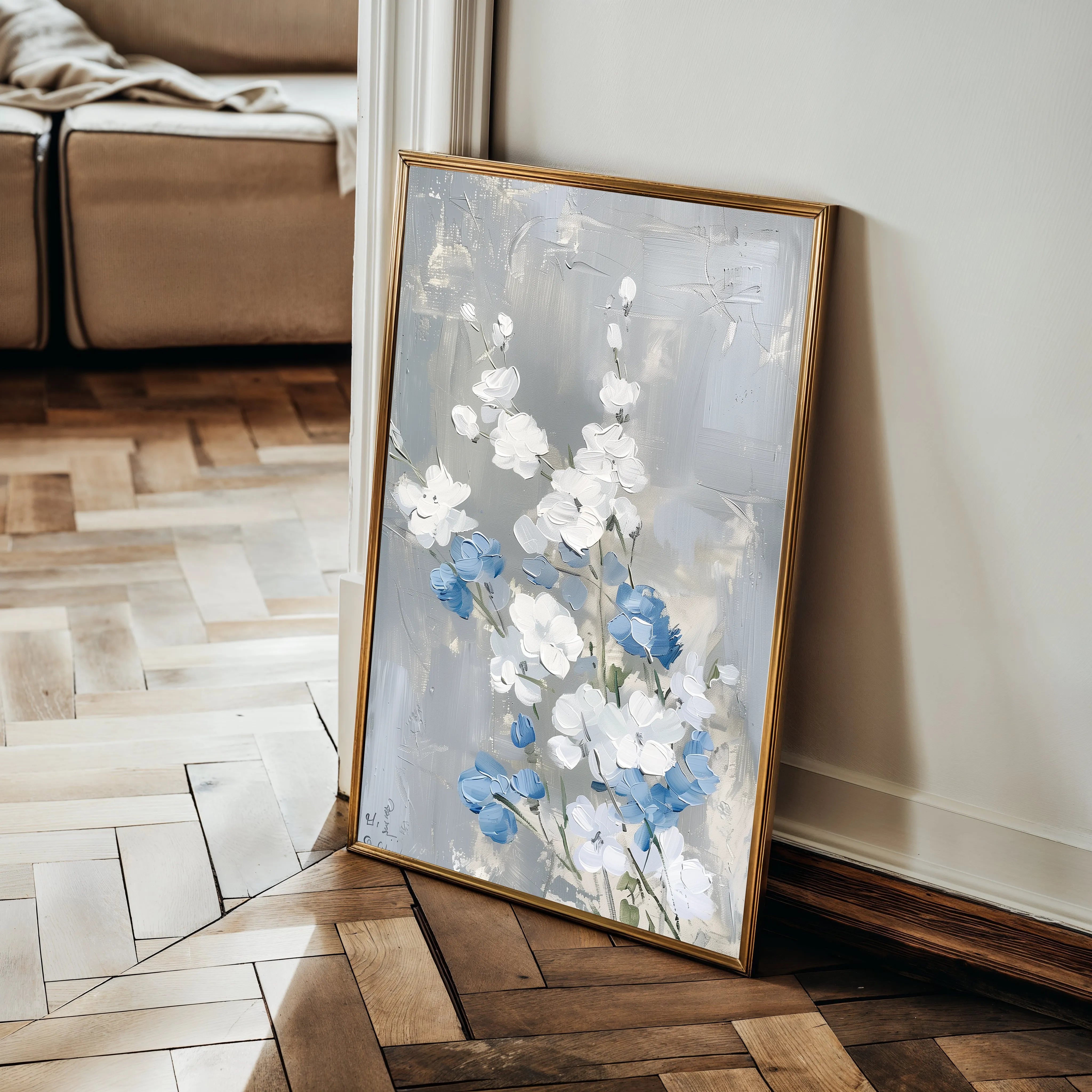 Floral 835 Canvas Art 60 x 40 cm / Black