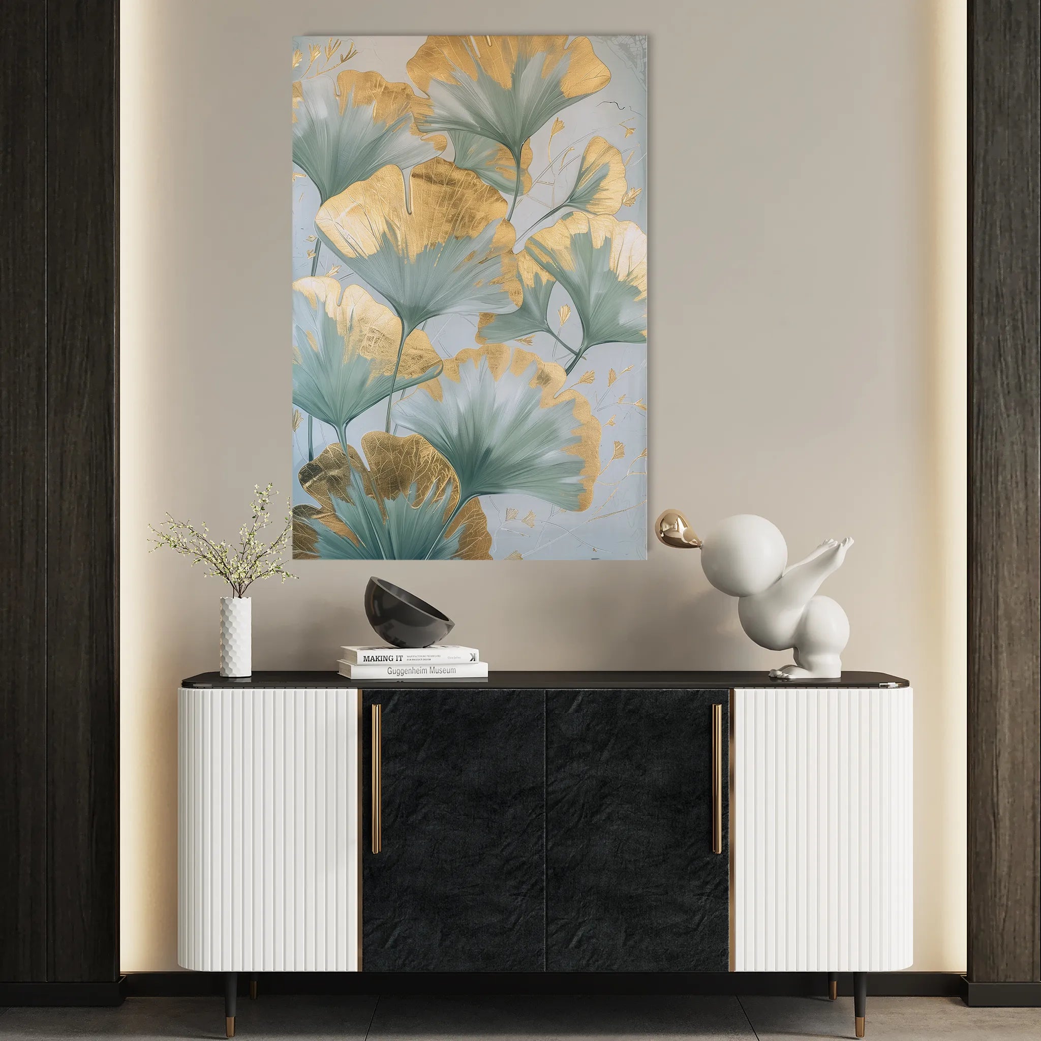 Floral 836 Canvas Art 60 x 40 cm / Black