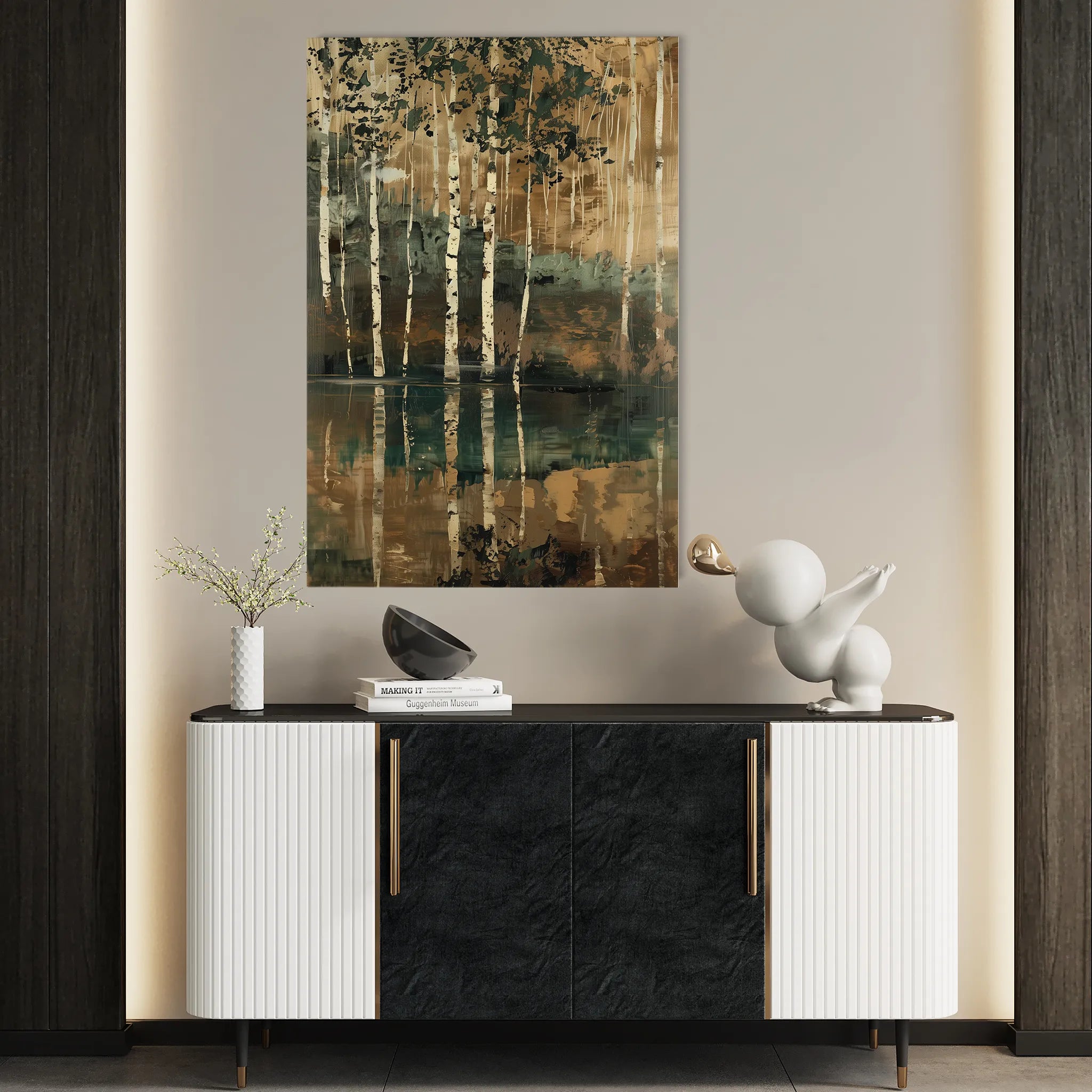Floral 838 Canvas Art 60 x 40 cm / Black