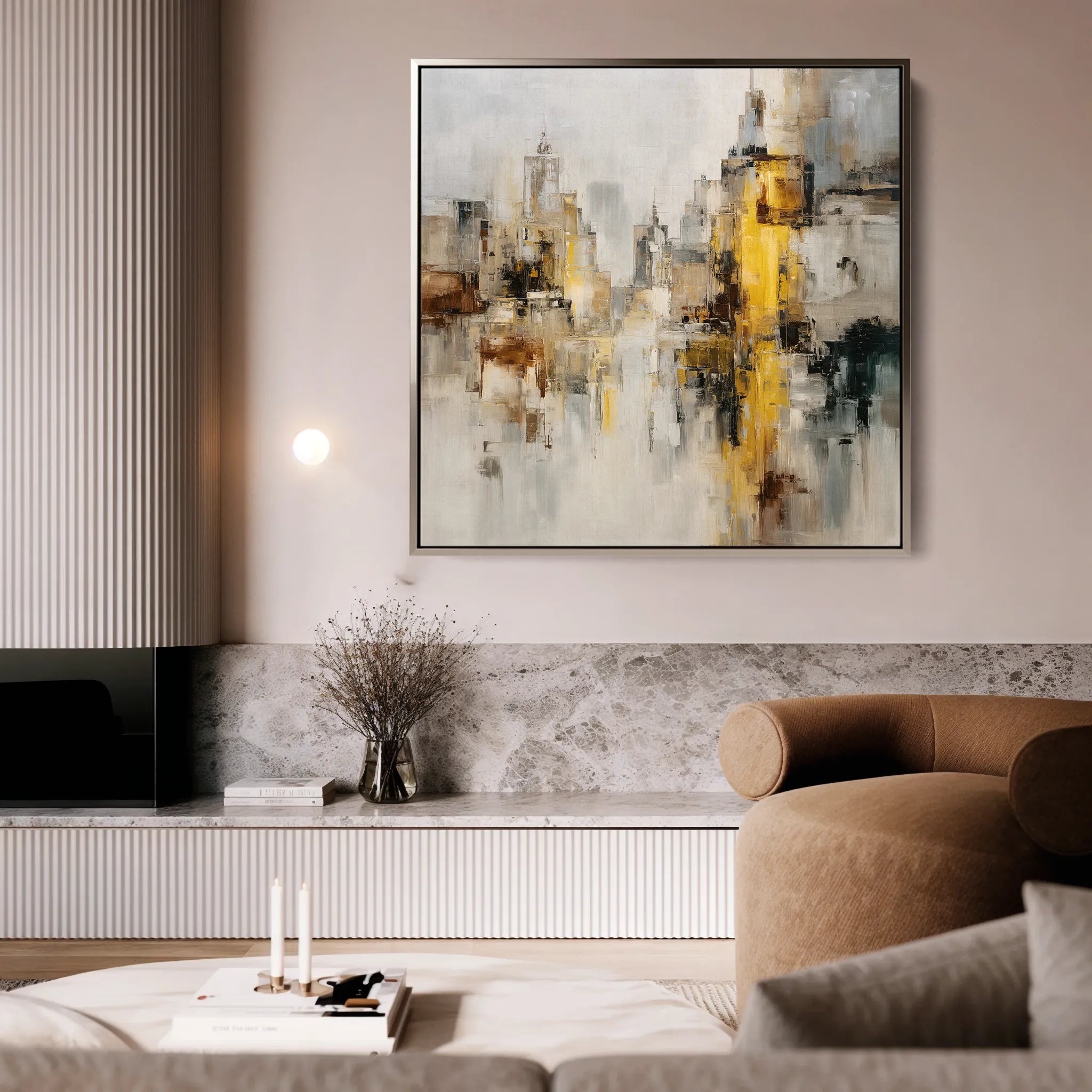 Abstract 860 Canvas Art 60 x 60 cm / Black