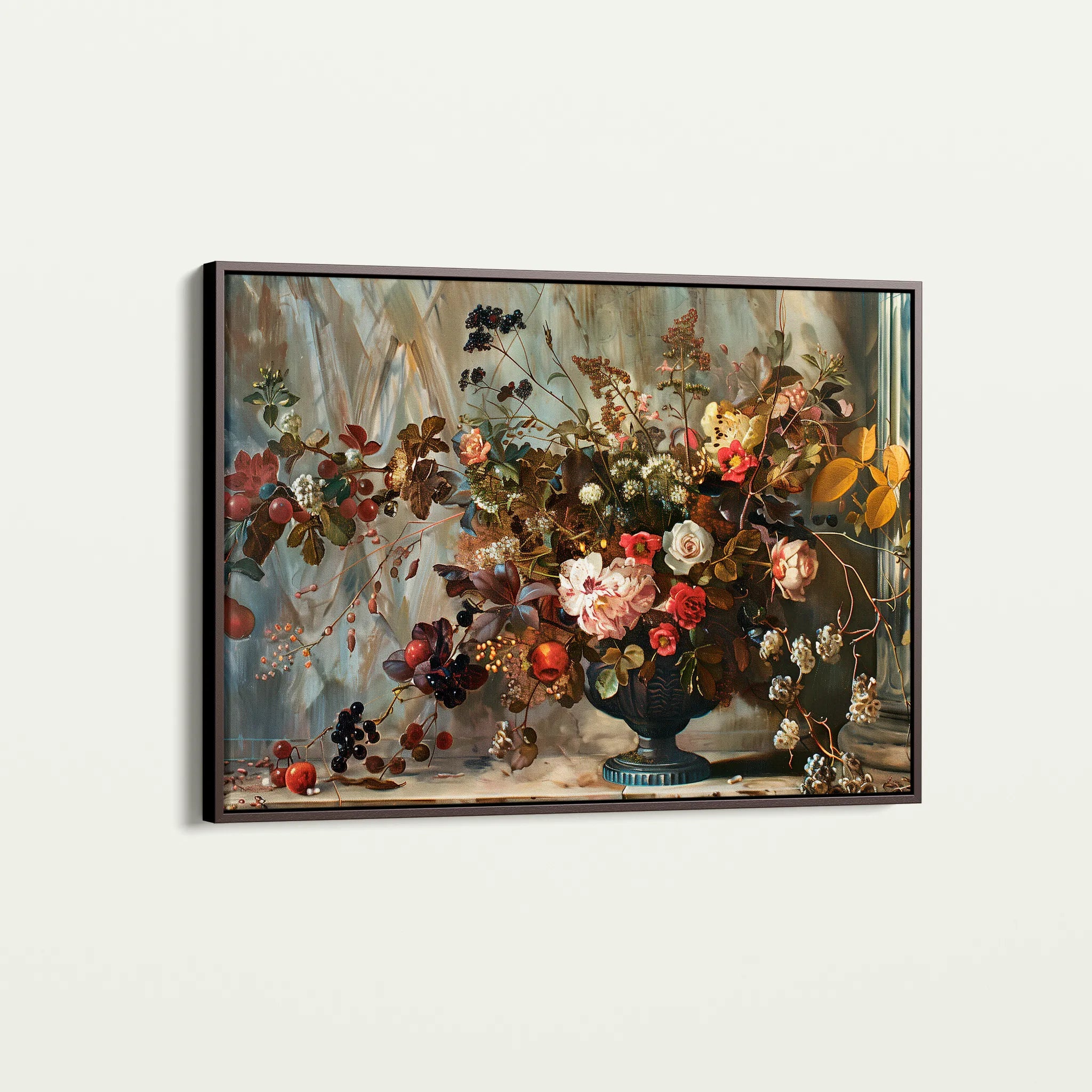 Floral 864 Canvas Art 60 x 40 cm / Black