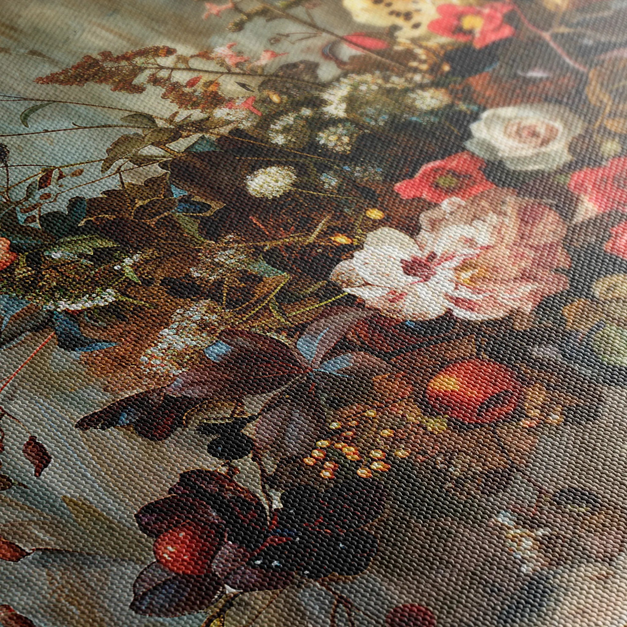Floral 864 Canvas Art 60 x 40 cm / Black