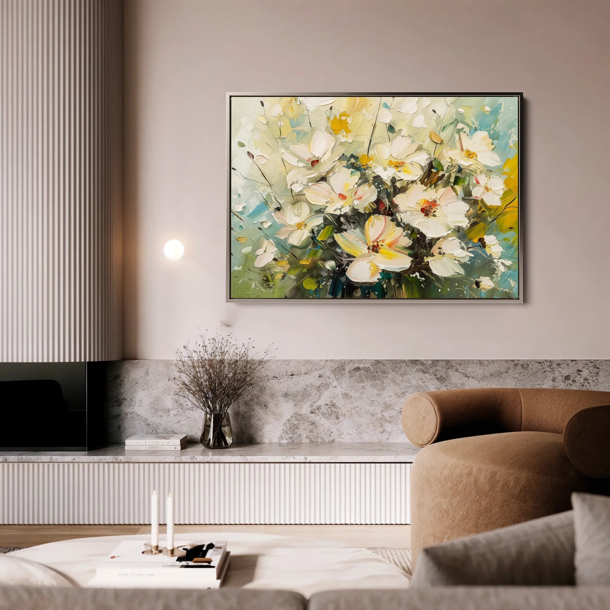 Floral 867 Canvas Art 60 x 40 cm / Black