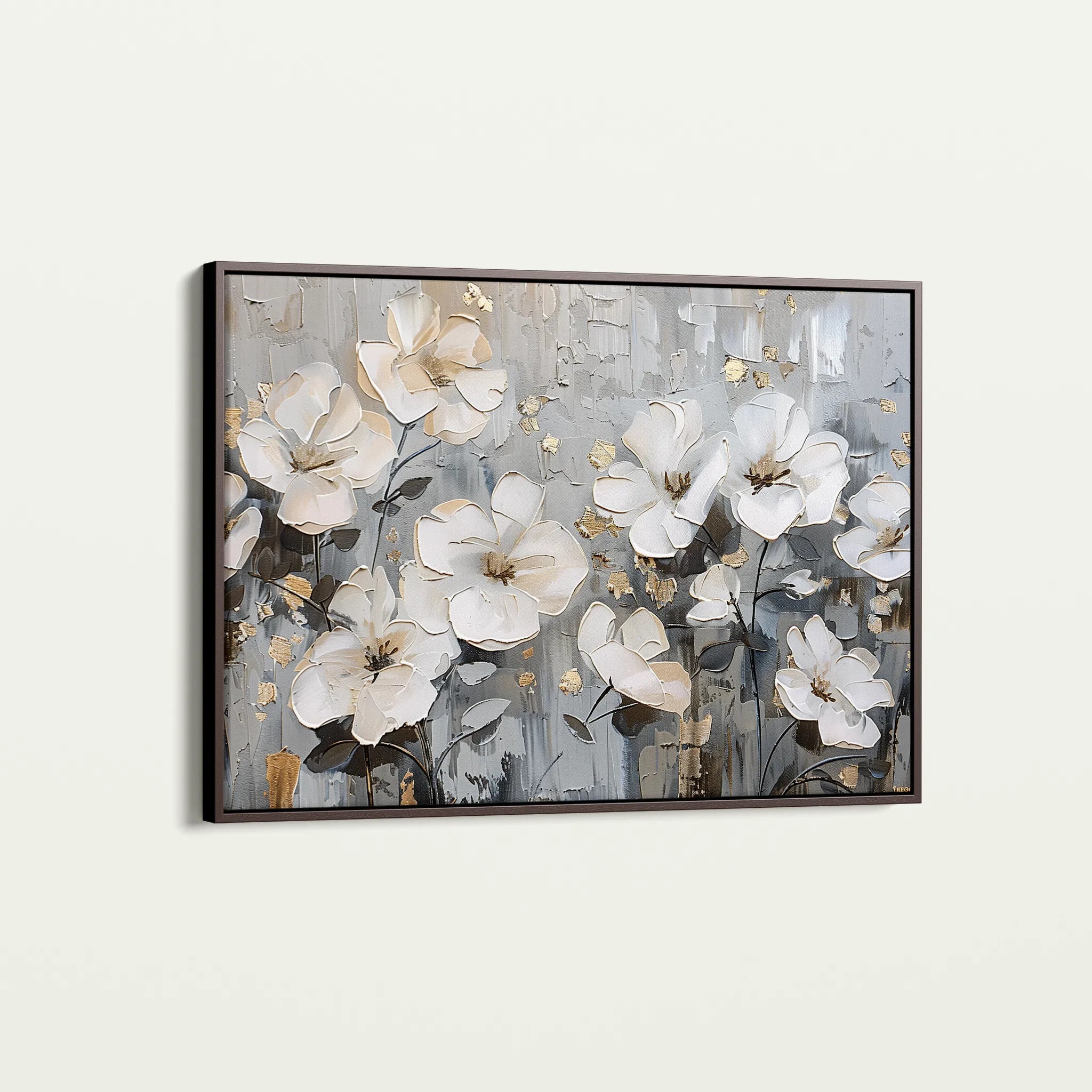 Floral 869 Canvas Art 60 x 40 cm / Black