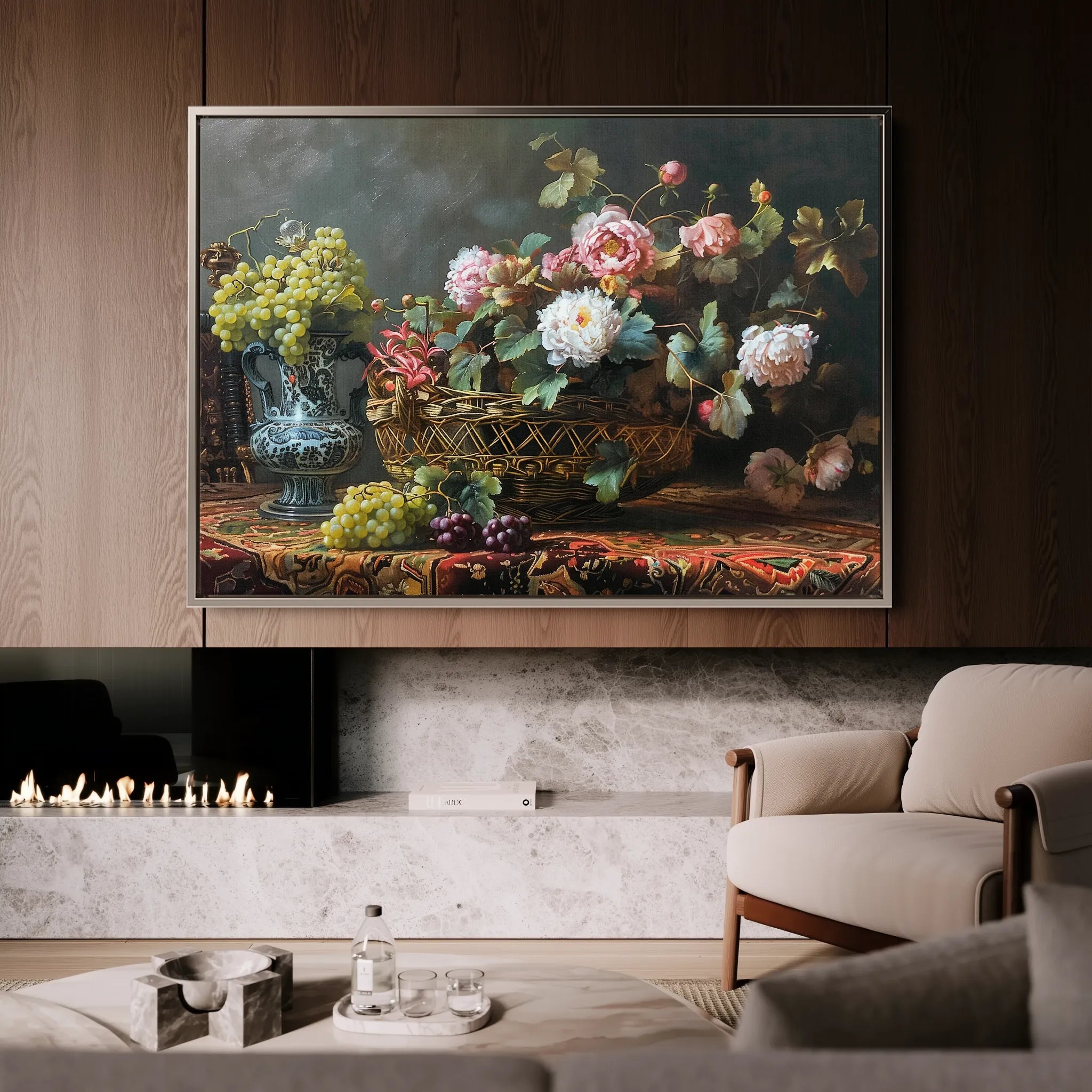 Floral 871 Canvas Art 60 x 40 cm / Black