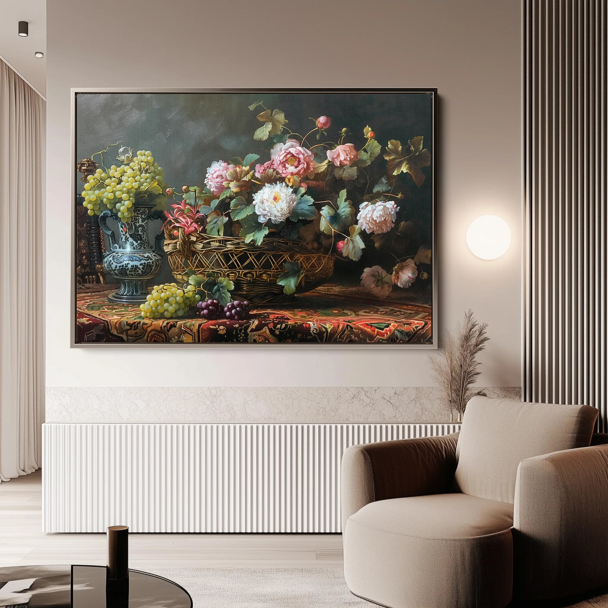 Floral 871 Canvas Art 60 x 40 cm / Black