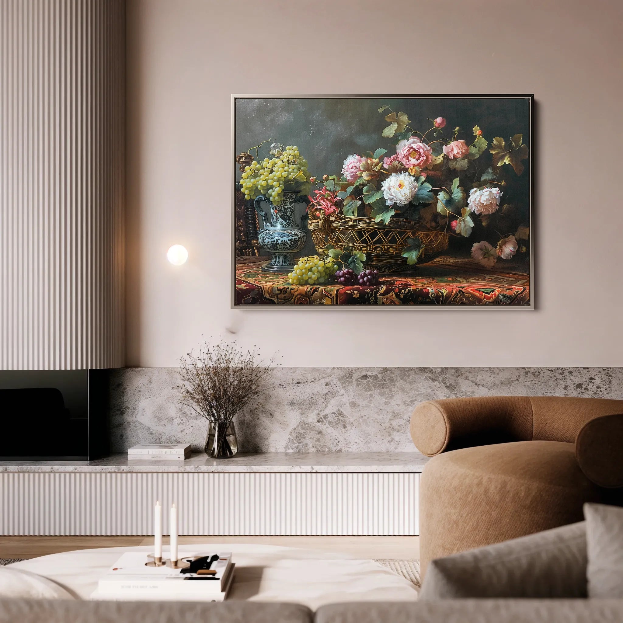 Floral 871 Canvas Art 60 x 40 cm / Black