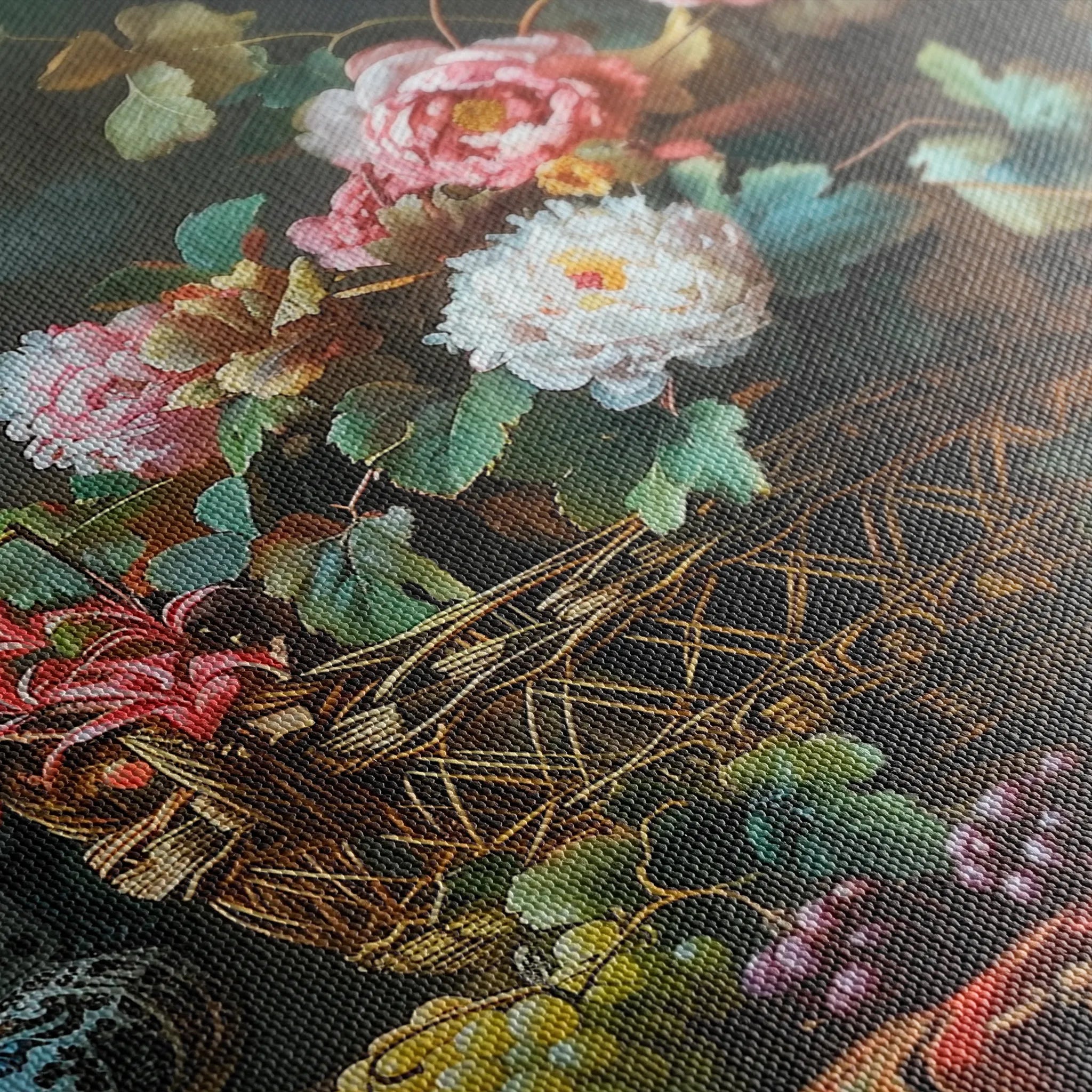 Floral 871 Canvas Art 60 x 40 cm / Black