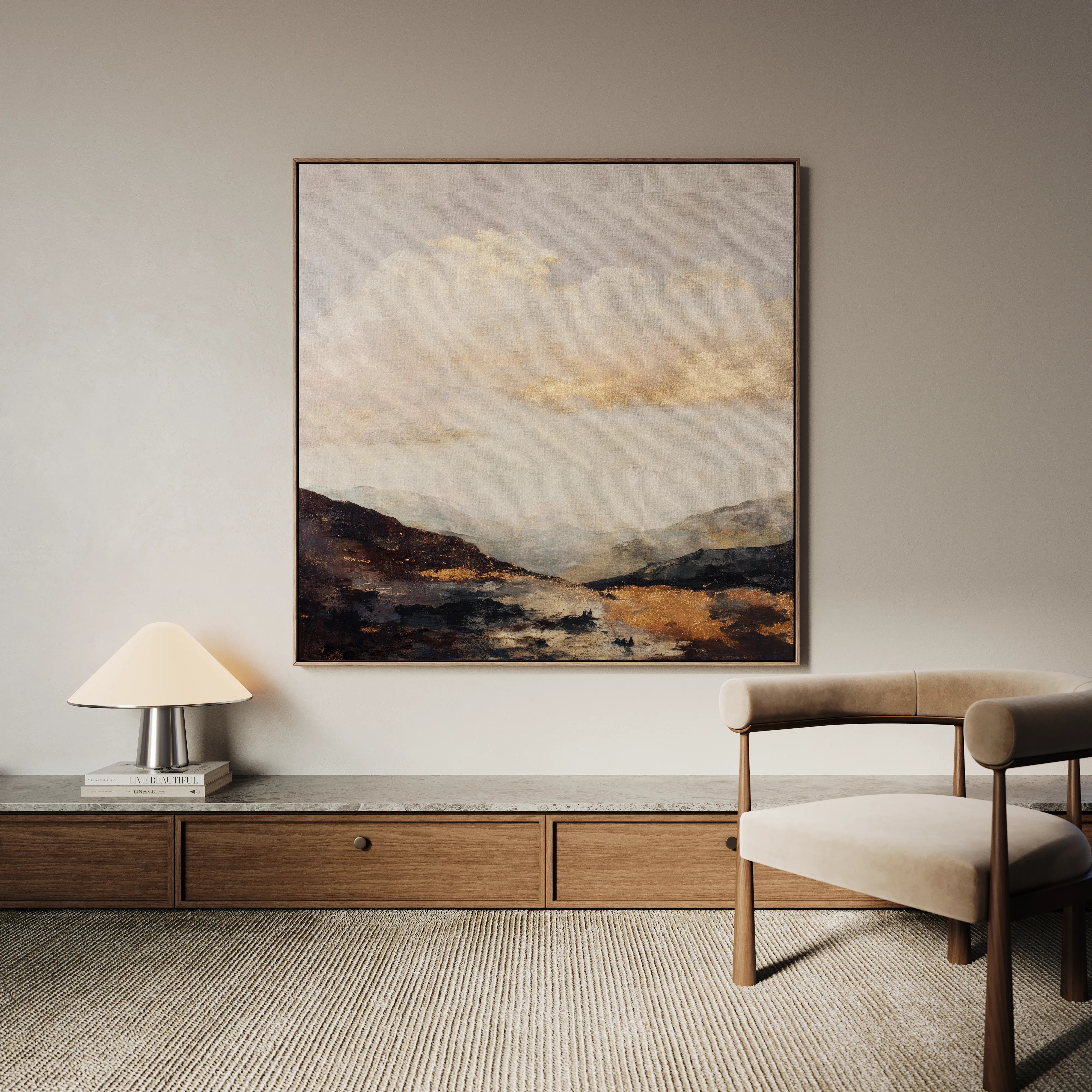 Abstract 875 Canvas Art 60 x 60 cm / Black