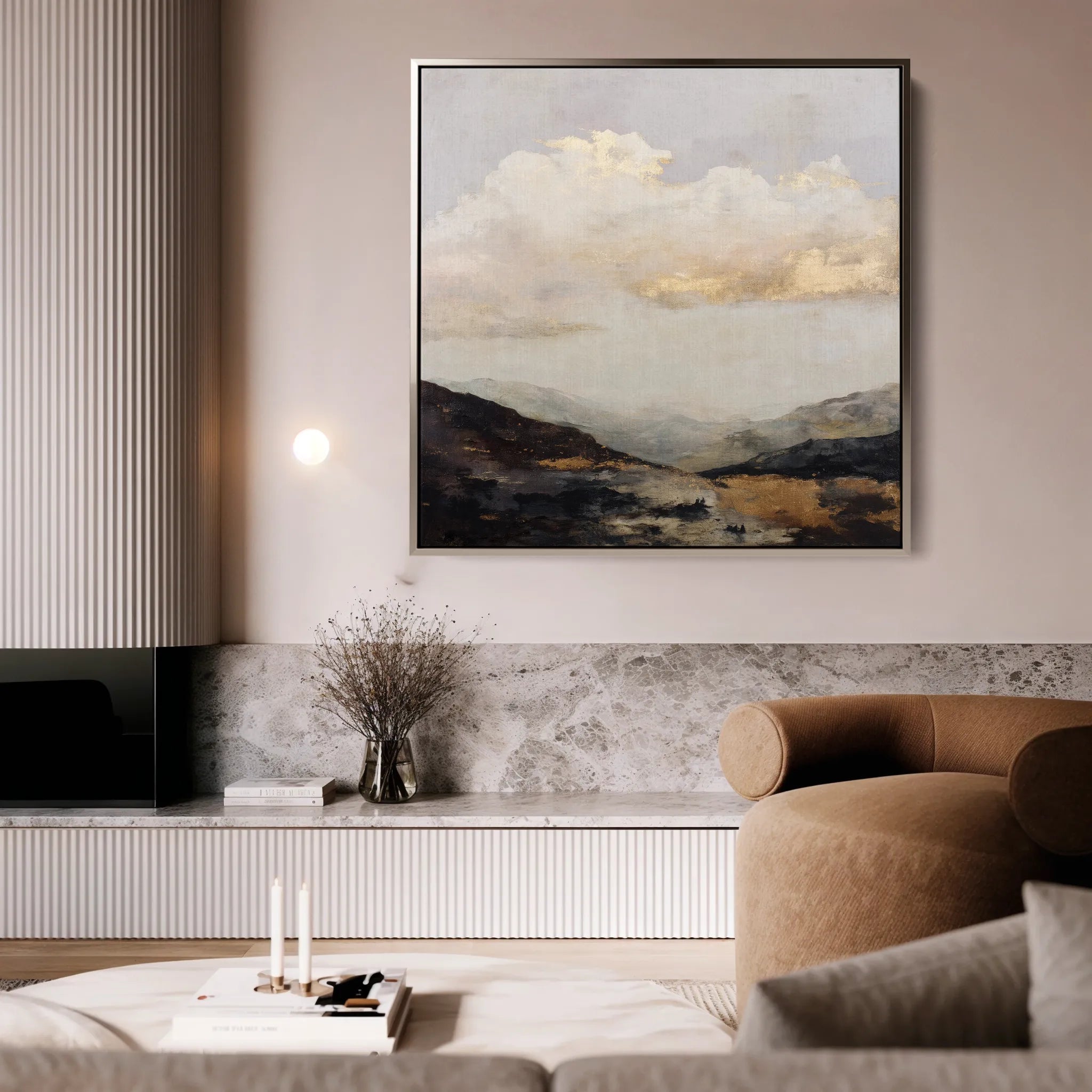 Abstract 875 Canvas Art 60 x 60 cm / Black