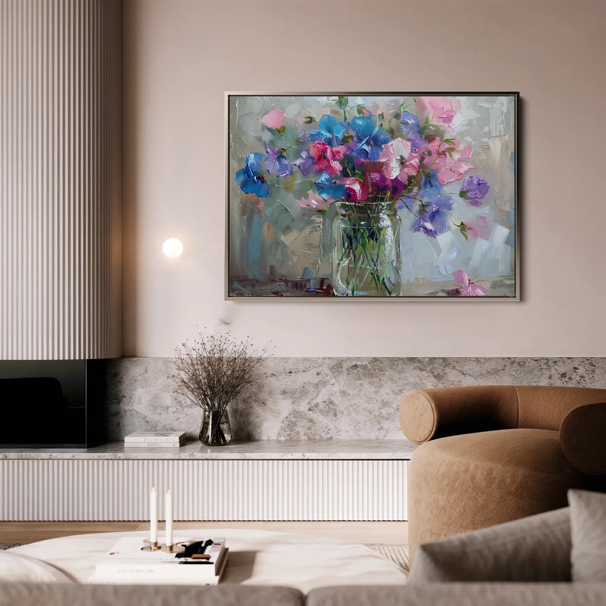 Floral 877 Canvas Art 60 x 40 cm / Black