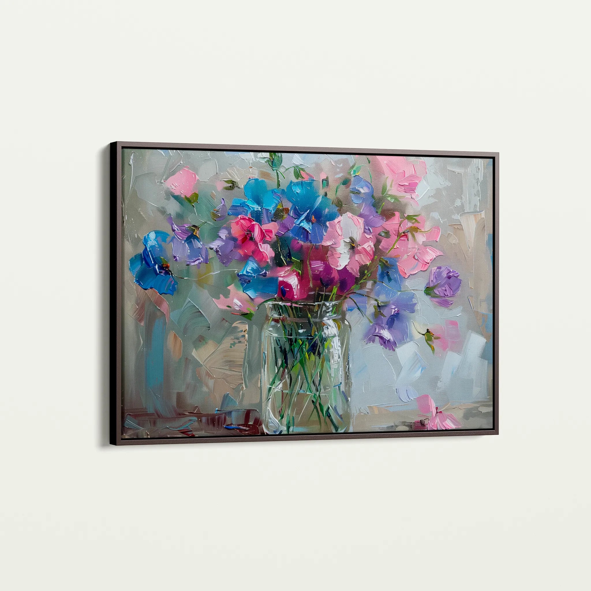 Floral 877 Canvas Art 60 x 40 cm / Black