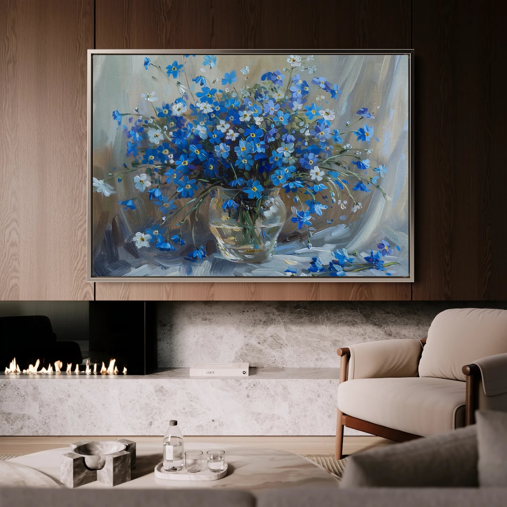 Floral 881 Canvas Art 60 x 40 cm / Black