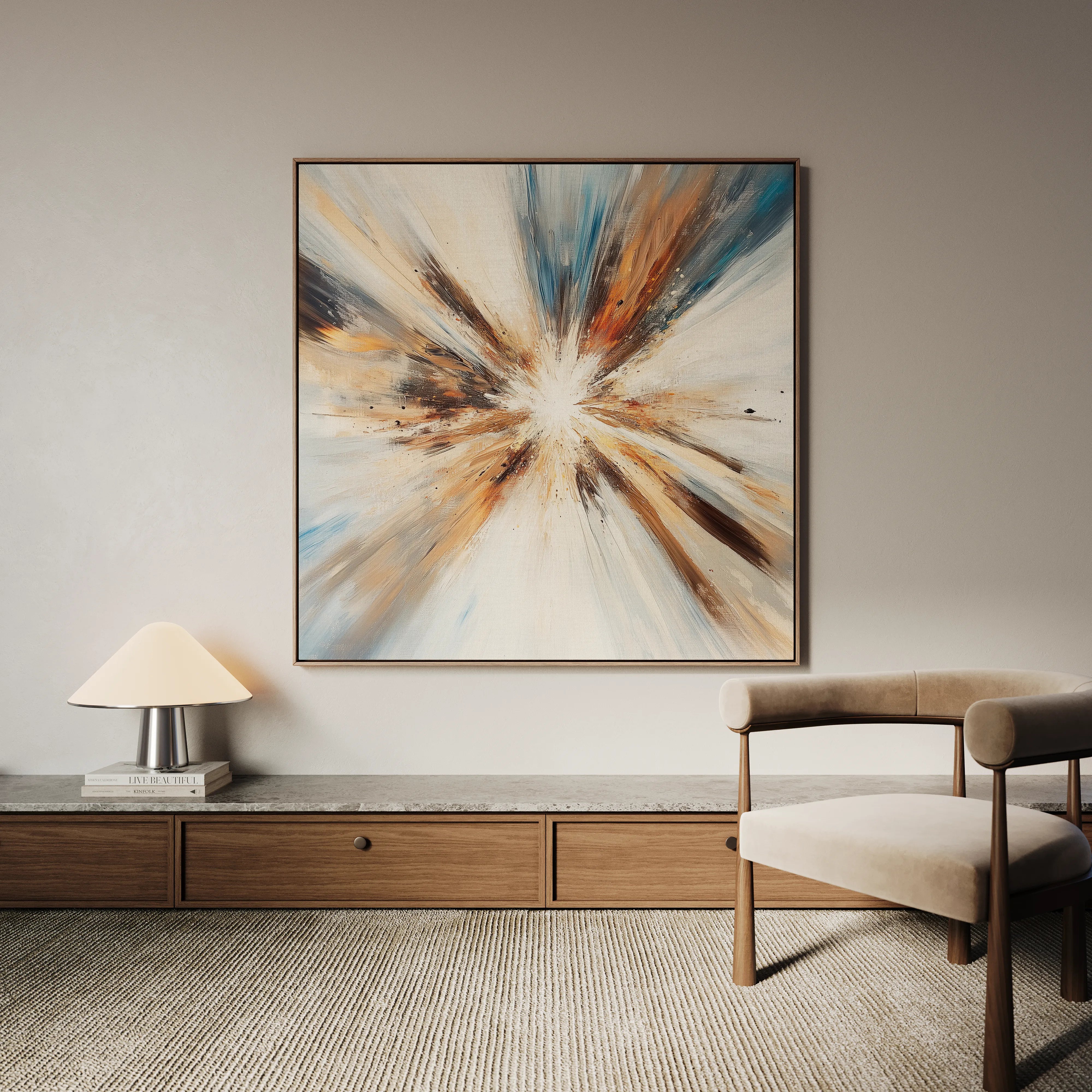 Abstract 882 Canvas Art 60 x 60 cm / Black