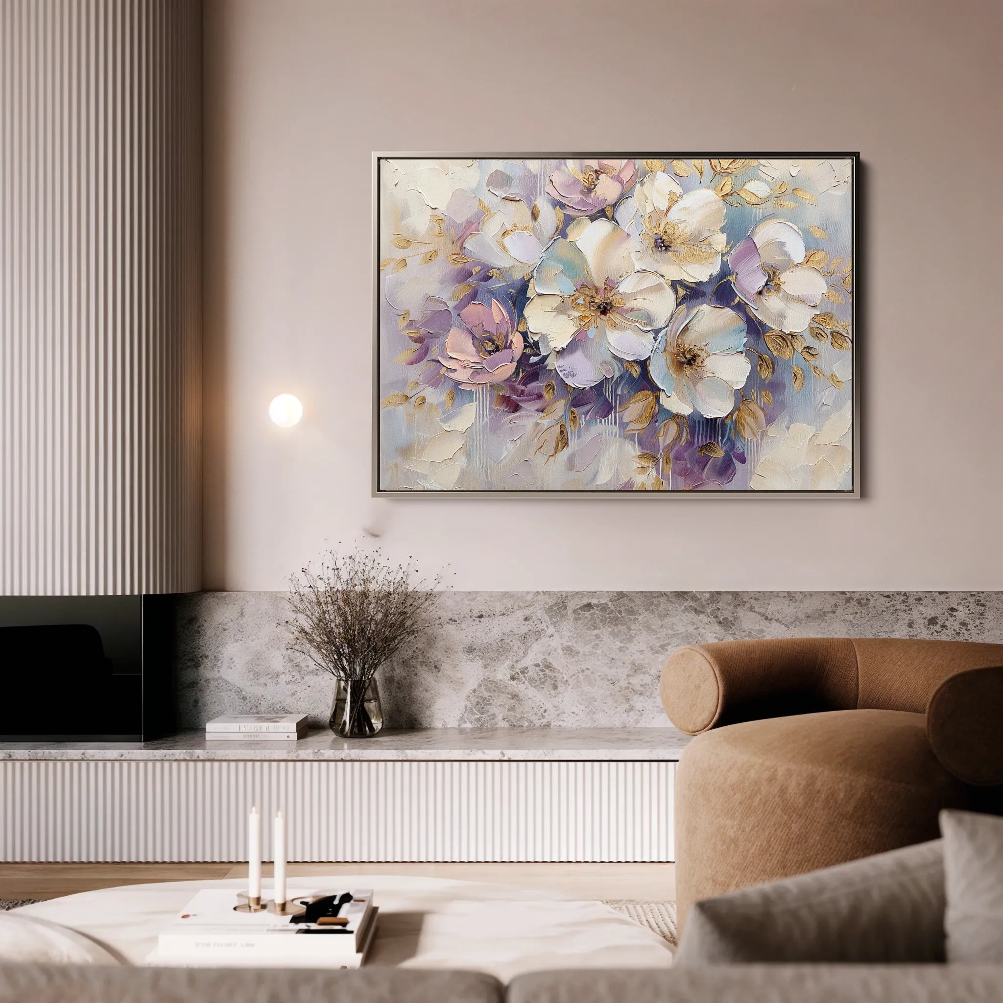 Floral 884 Canvas Art 60 x 40 cm / Black