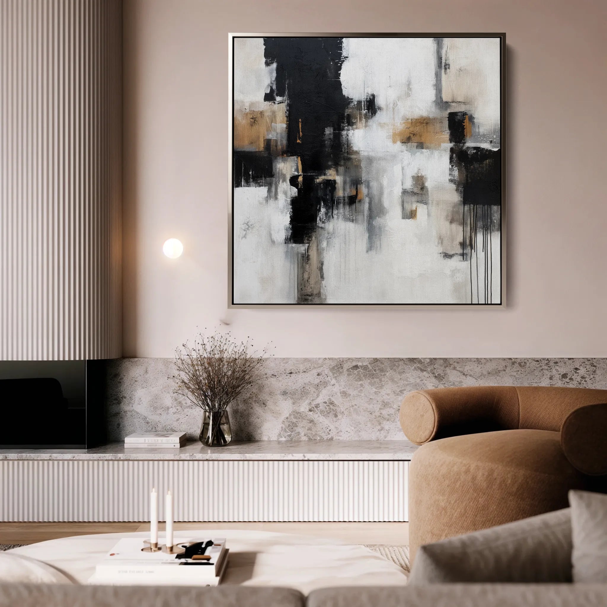 Abstract 887 Canvas Art 60 x 60 cm / Black