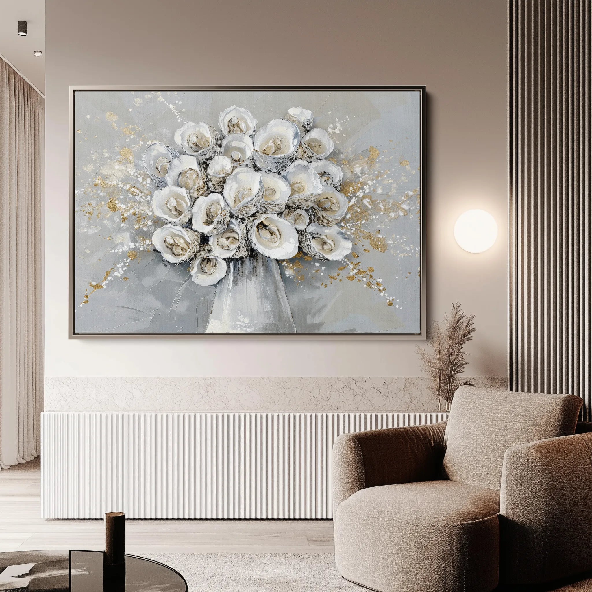 Floral 887 Canvas Art 60 x 40 cm / Black