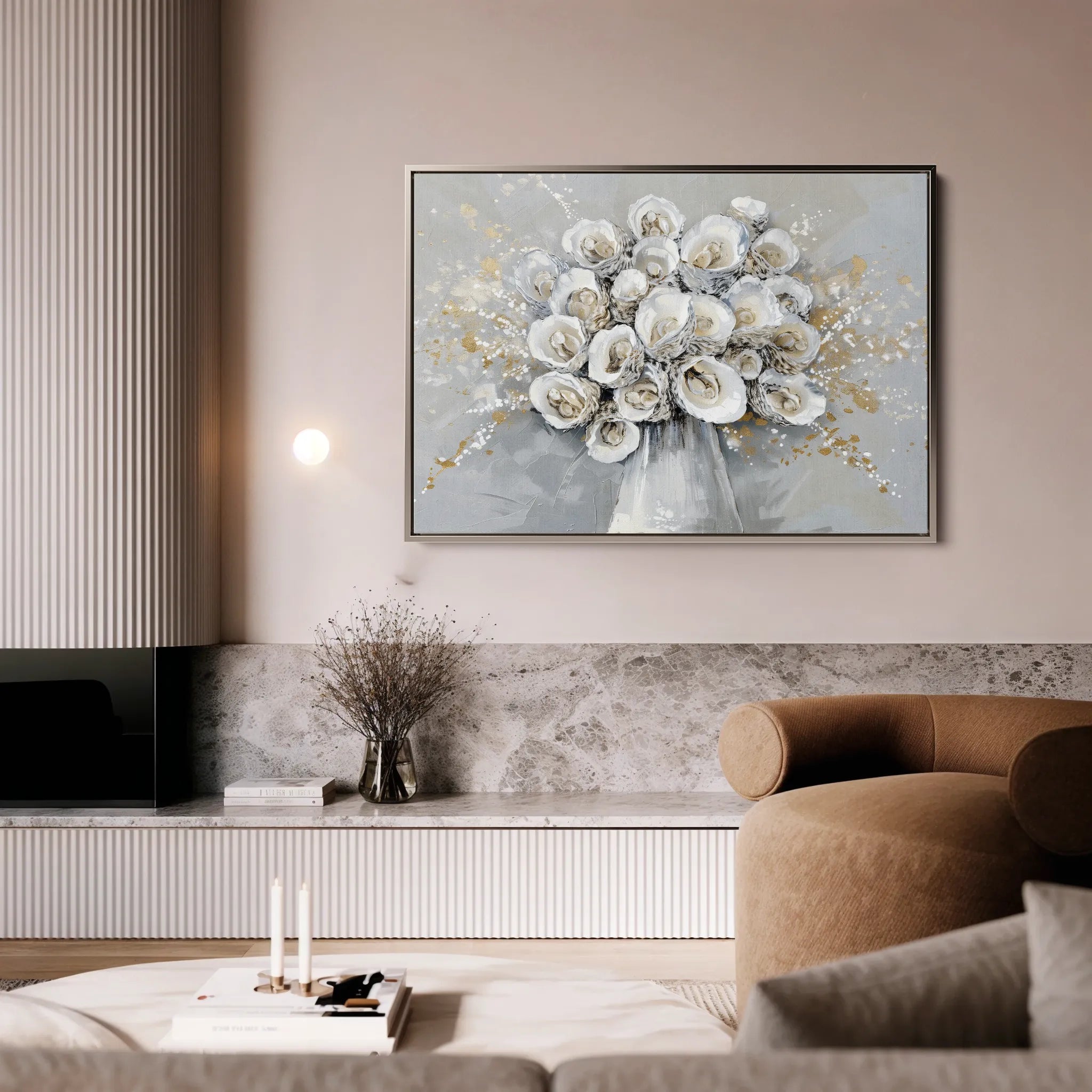 Floral 887 Canvas Art 60 x 40 cm / Black