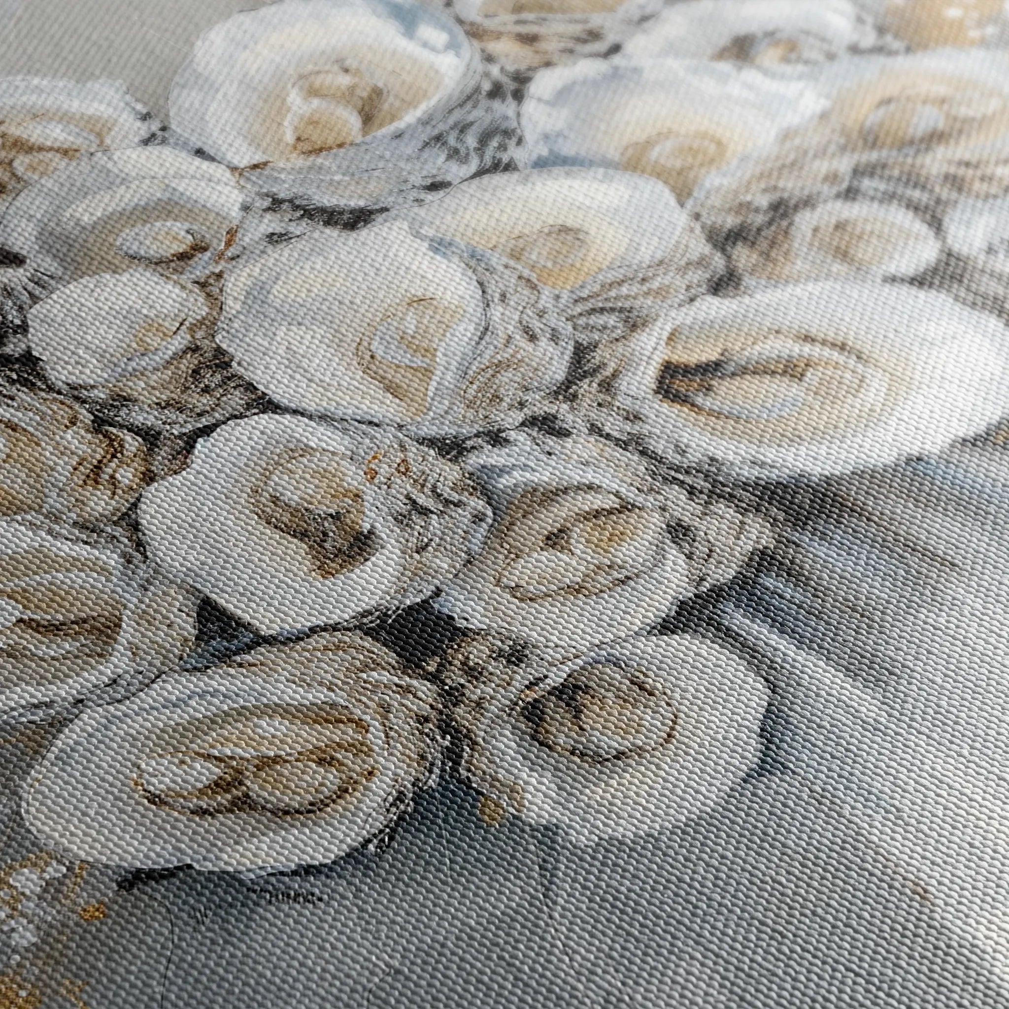 Floral 887 Canvas Art 60 x 40 cm / Black