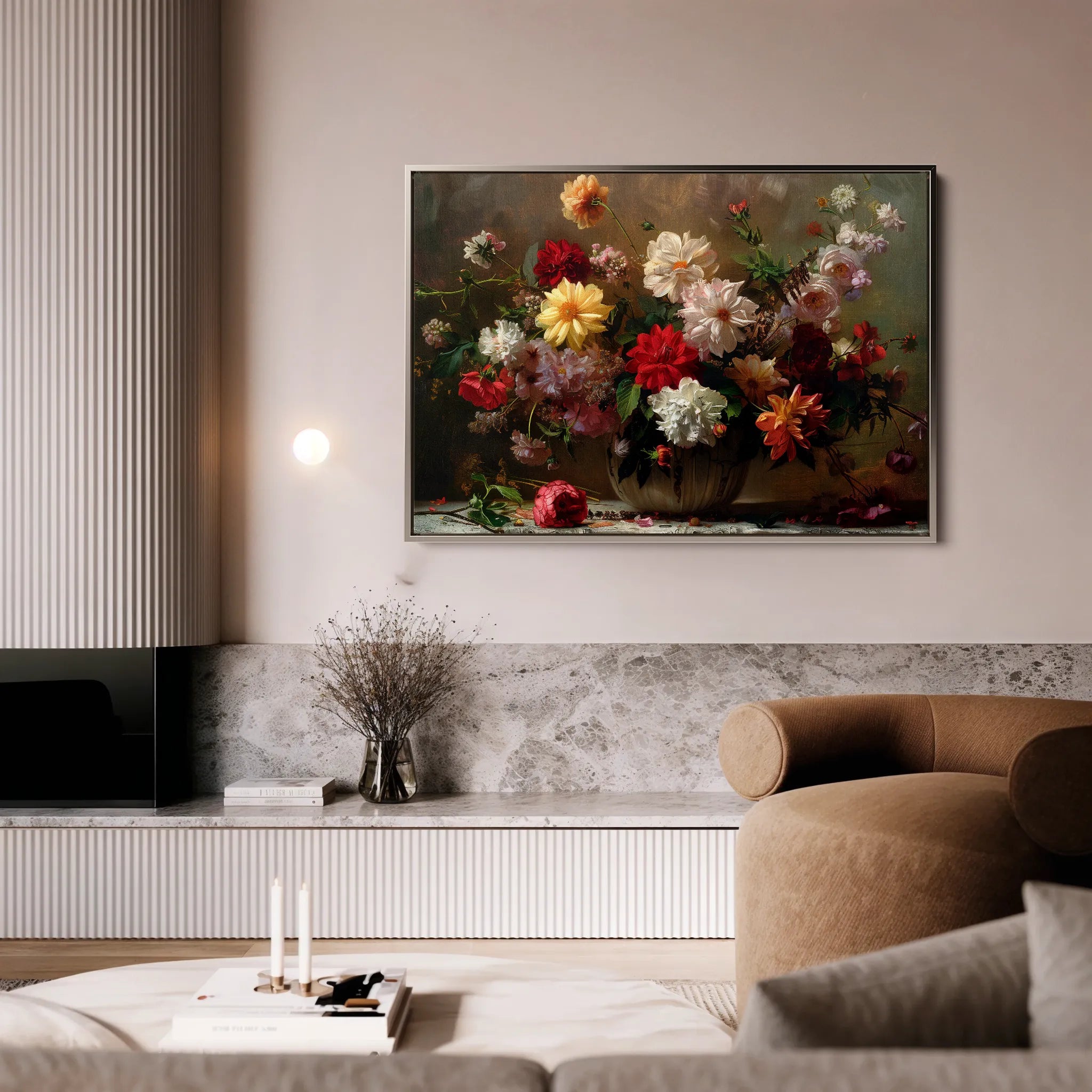 Floral 888 Canvas Art 60 x 40 cm / Black