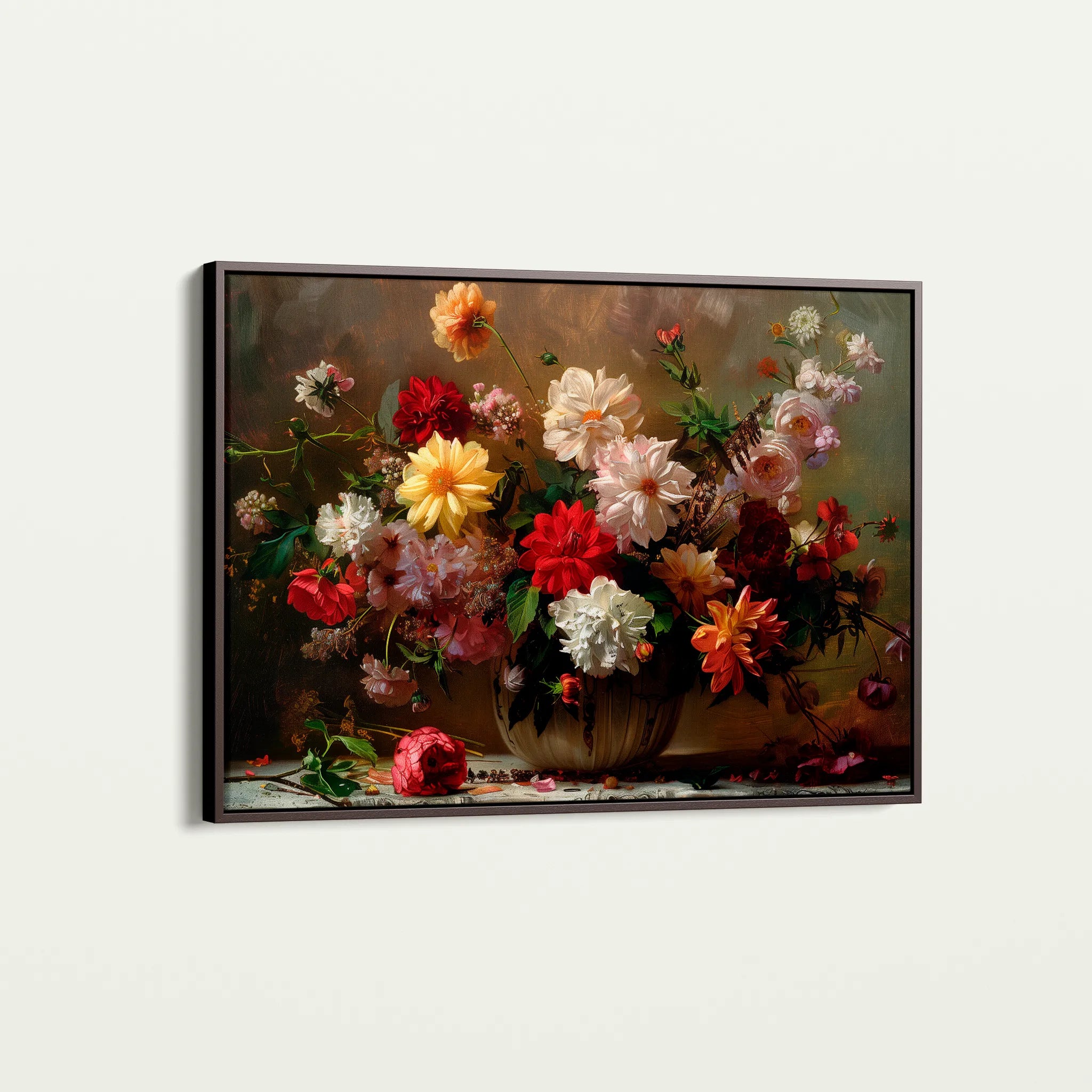 Floral 888 Canvas Art 60 x 40 cm / Black