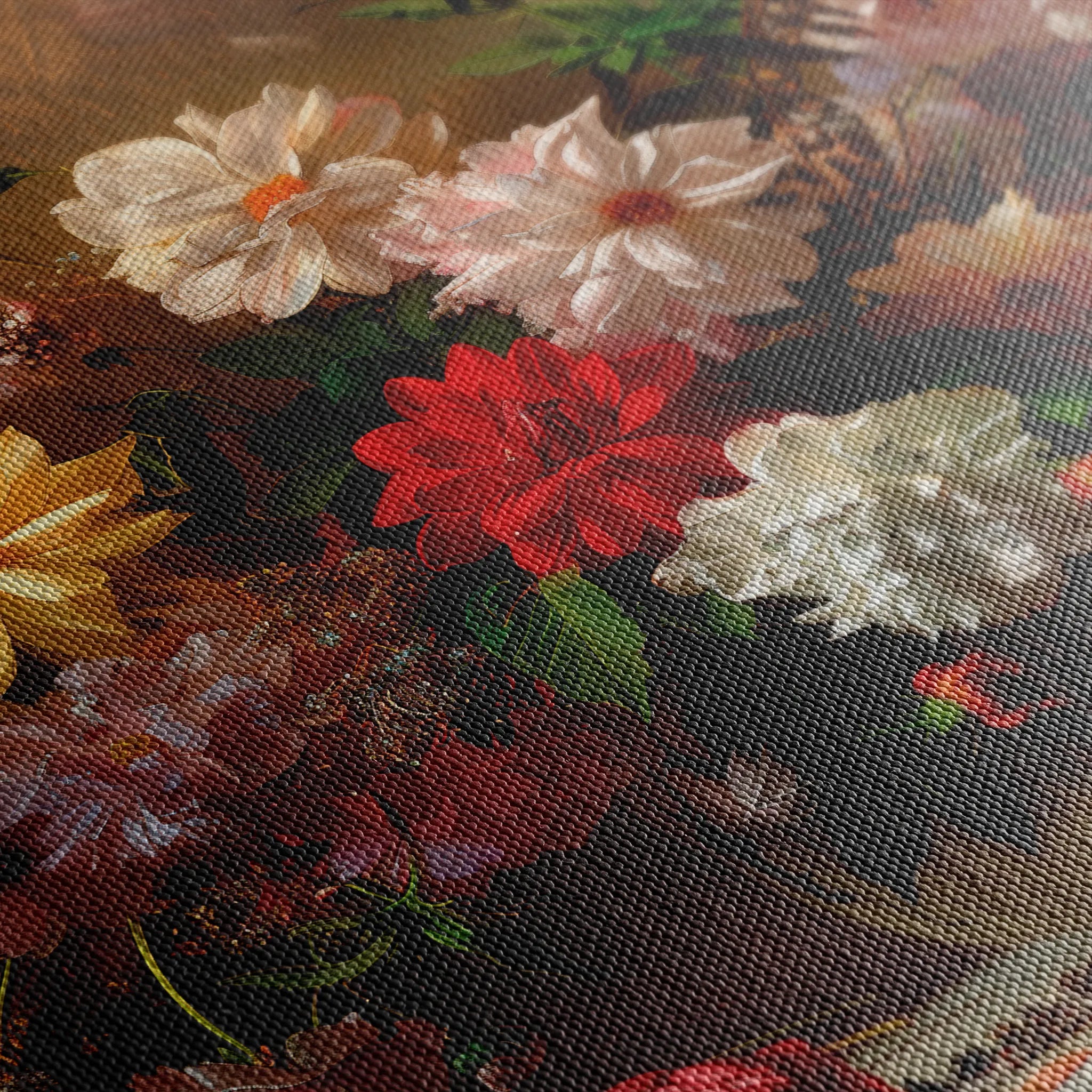Floral 888 Canvas Art 60 x 40 cm / Black