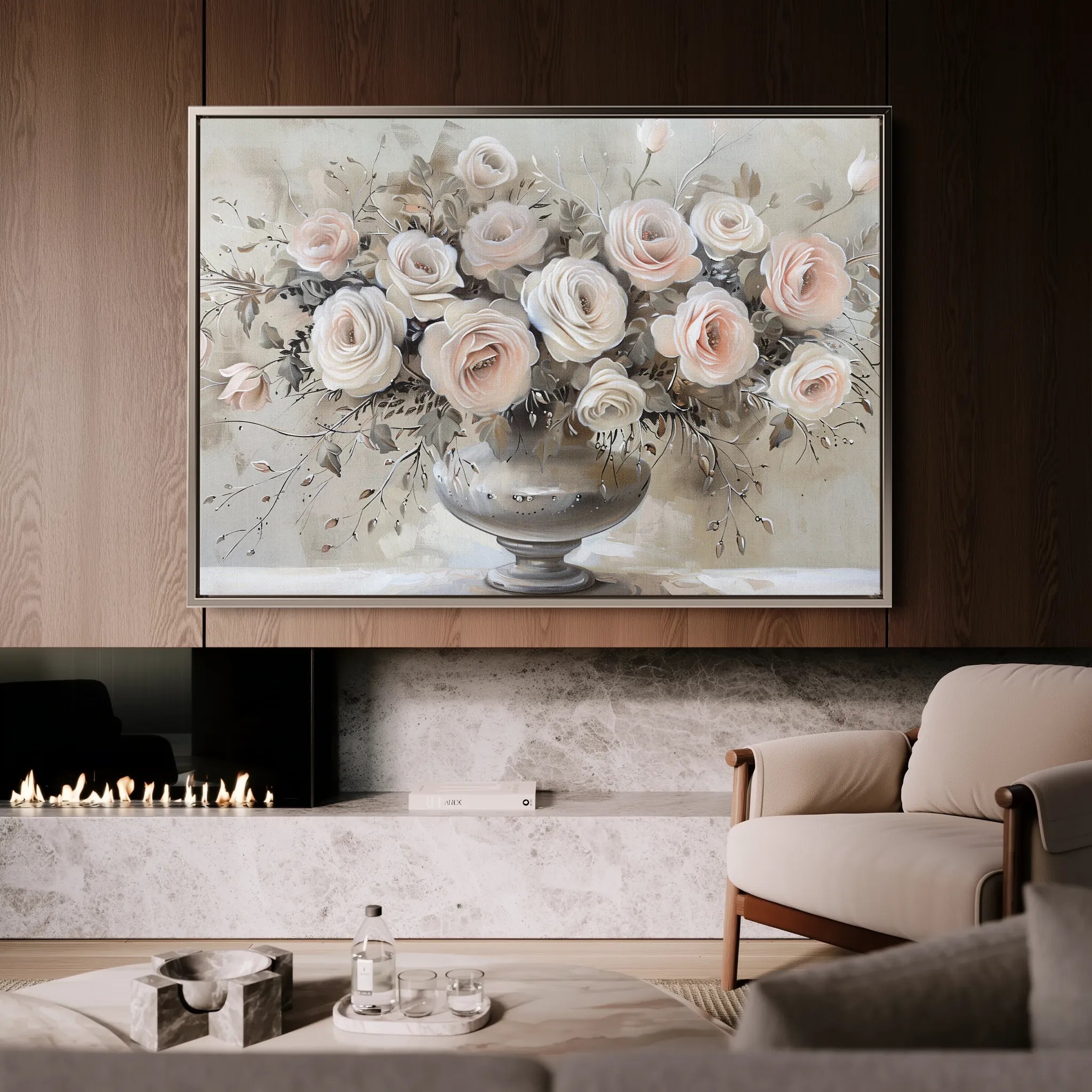 Floral 891 Canvas Art 60 x 40 cm / Black