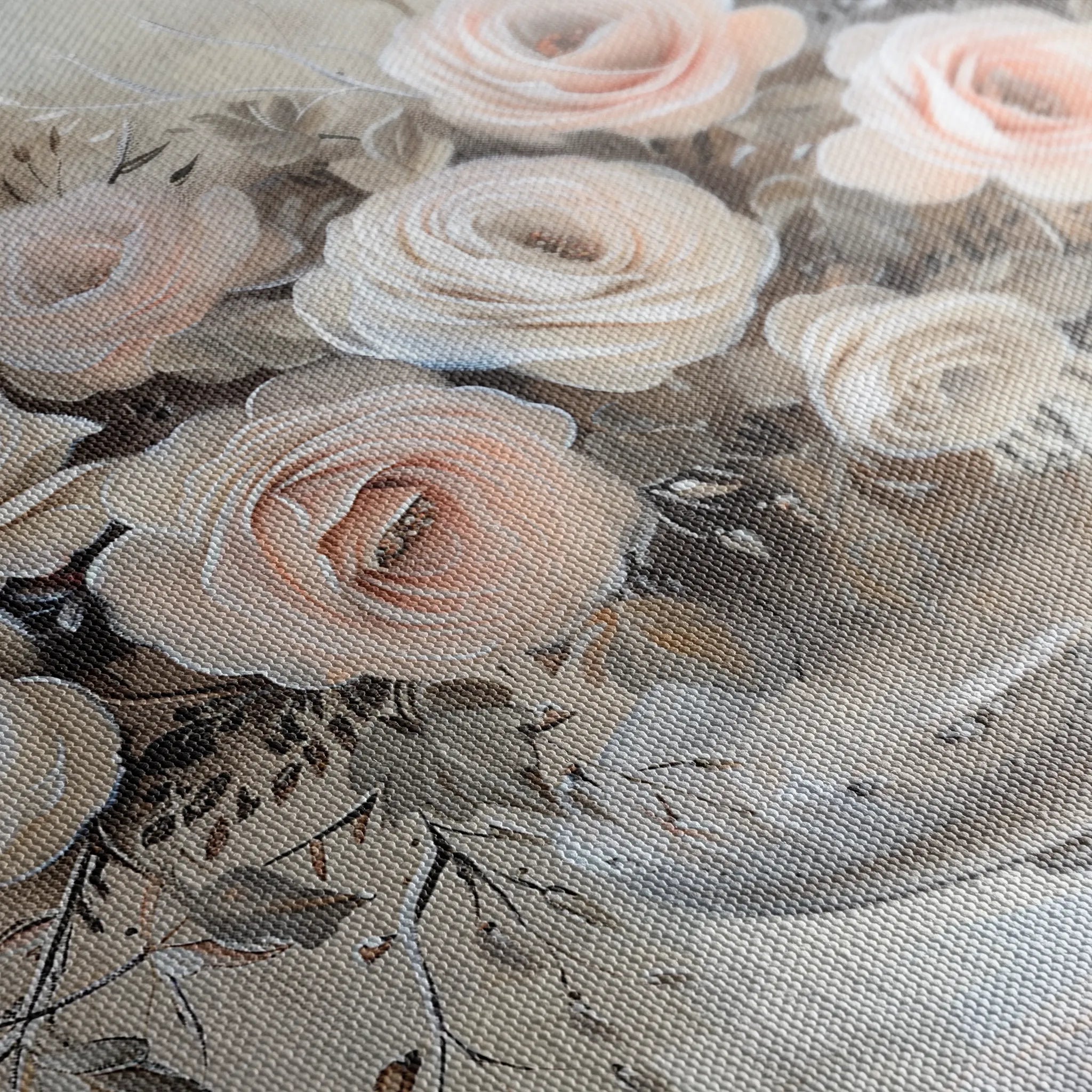 Floral 891 Canvas Art 60 x 40 cm / Black