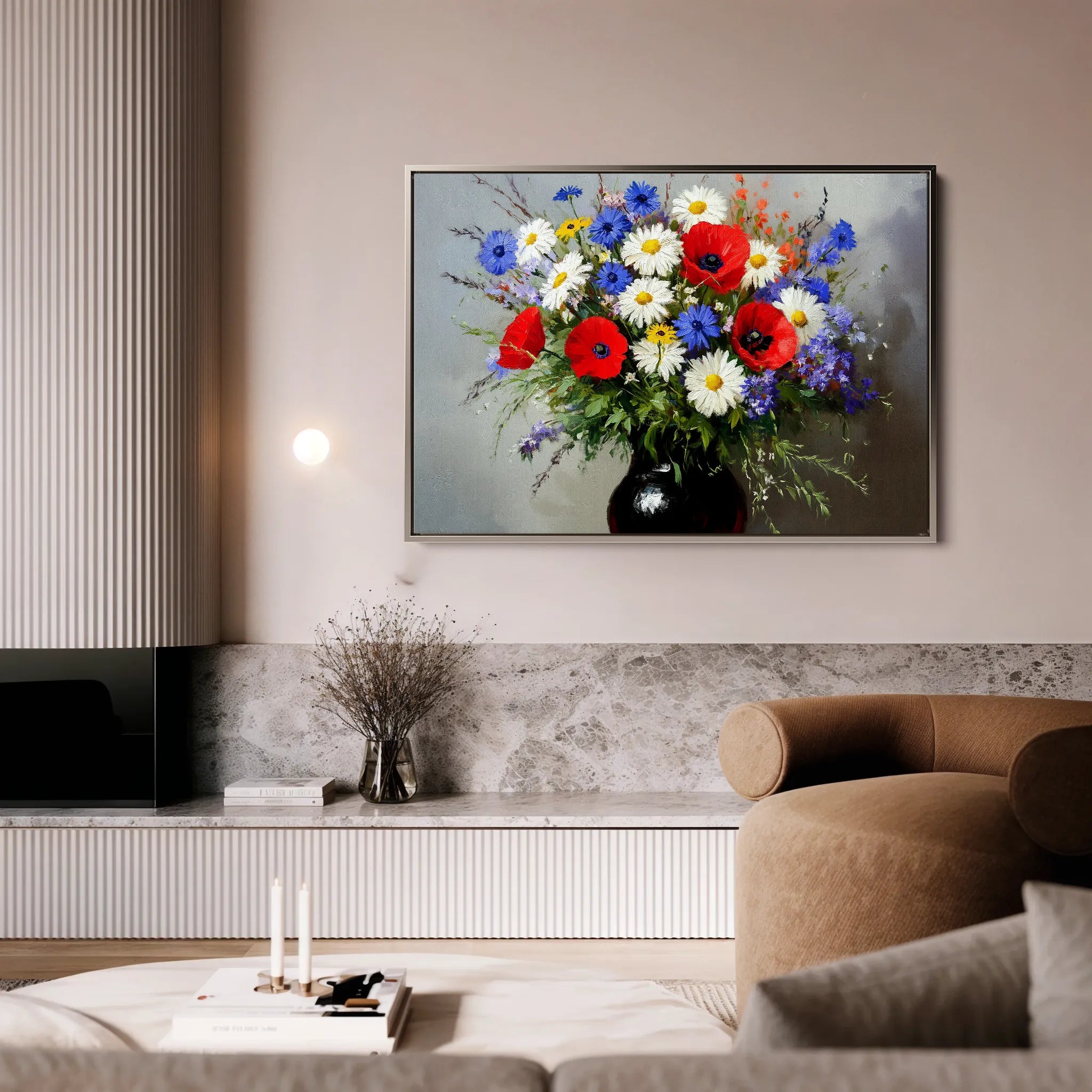 Floral 893 Canvas Art 60 x 40 cm / Black