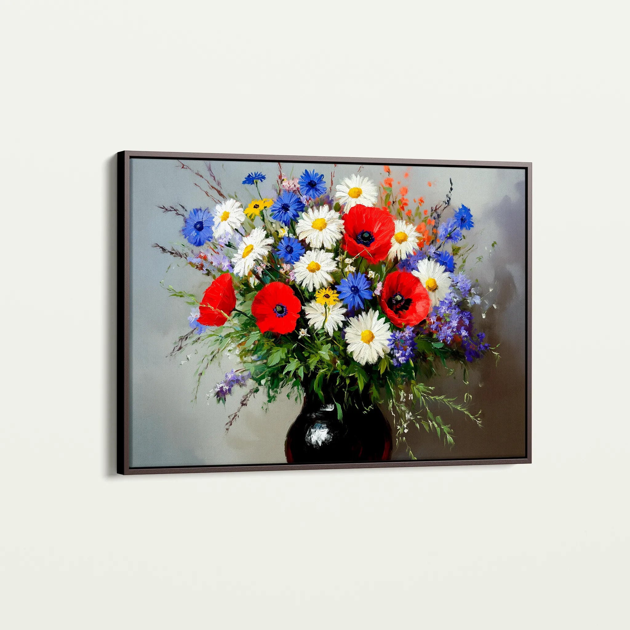 Floral 893 Canvas Art 60 x 40 cm / Black